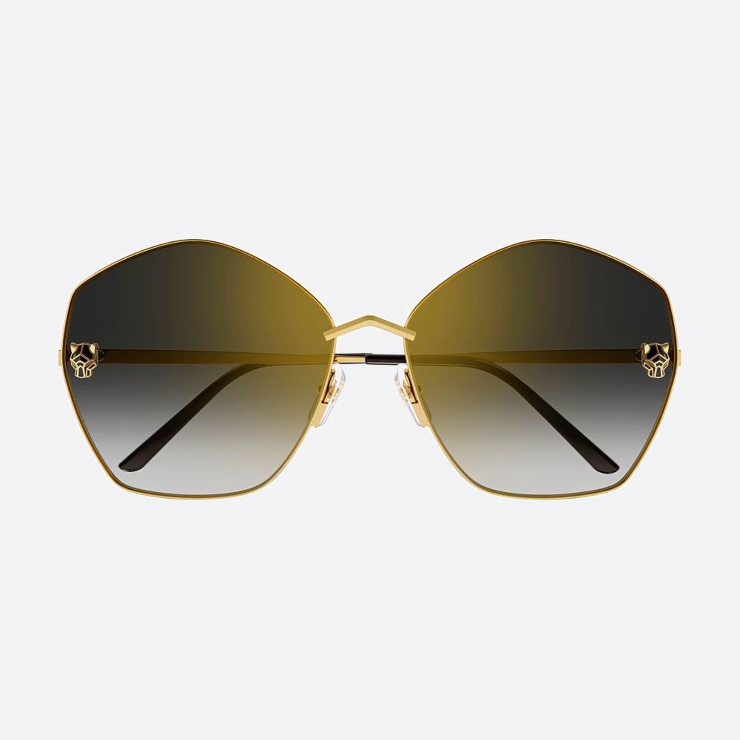 Cartier 63mm Gold Geometric Women Sunglasses - Main View