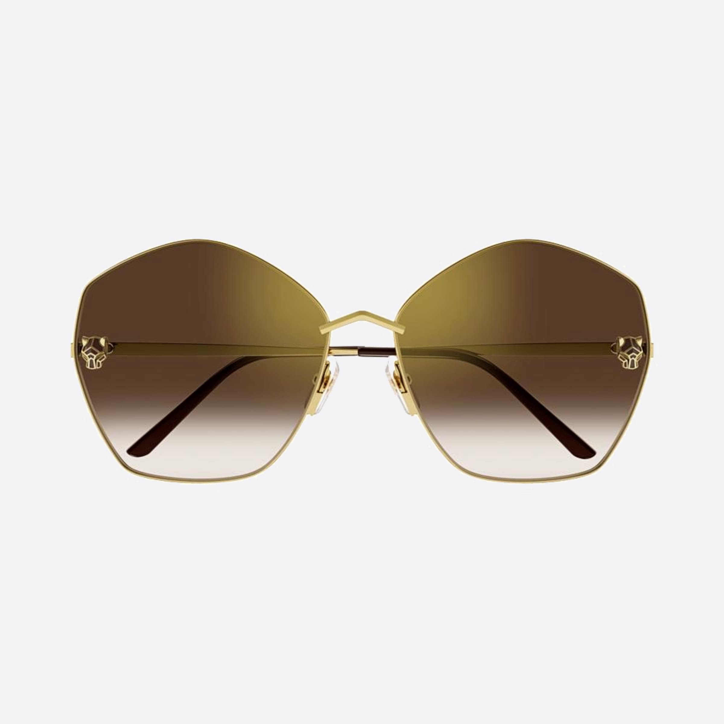Cartier 63mm Gold Geometric Women Sunglasses - Main View