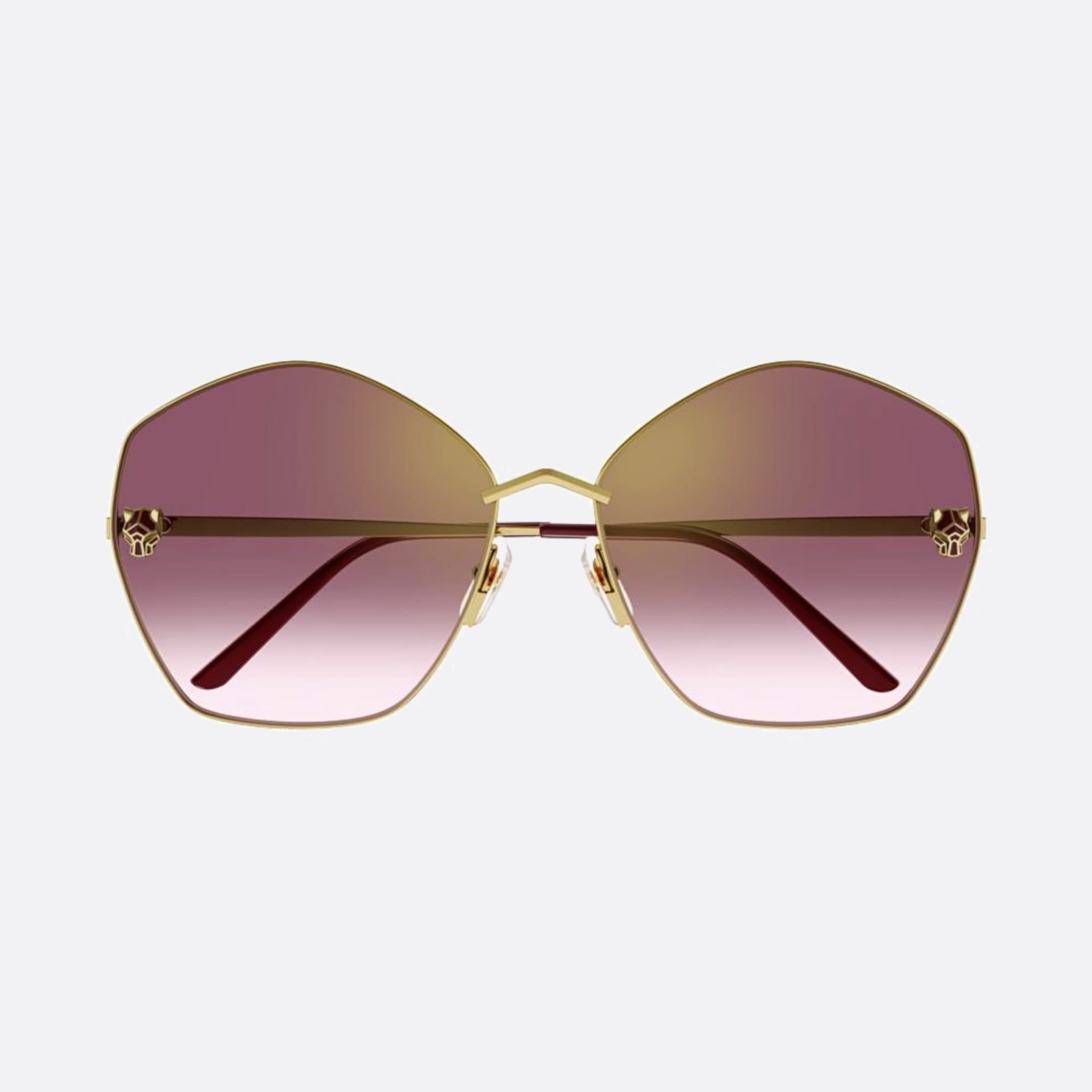 Cartier 63mm Gold Geometric Women Sunglasses - Main View
