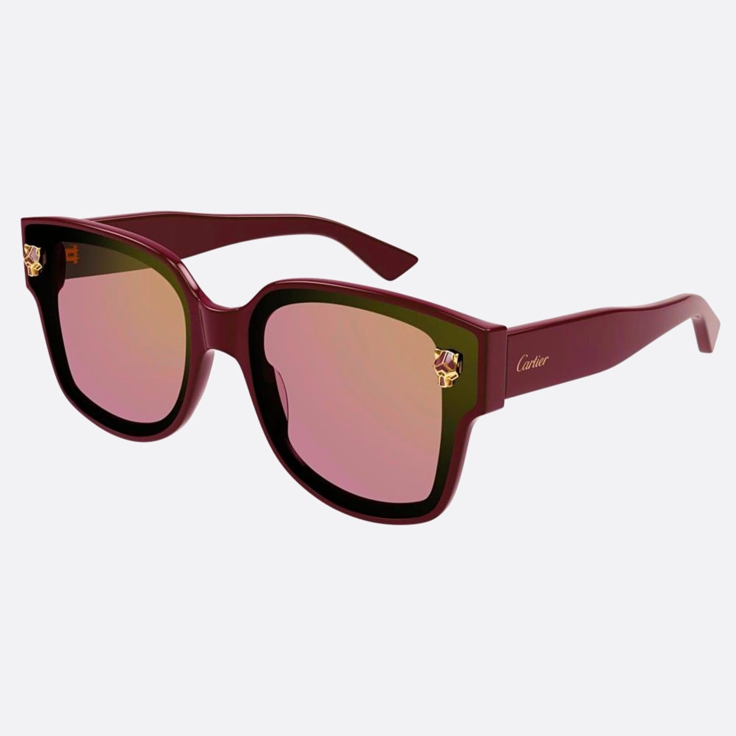 Cartier 63mm Red Squared Women Sunglasses - Side View