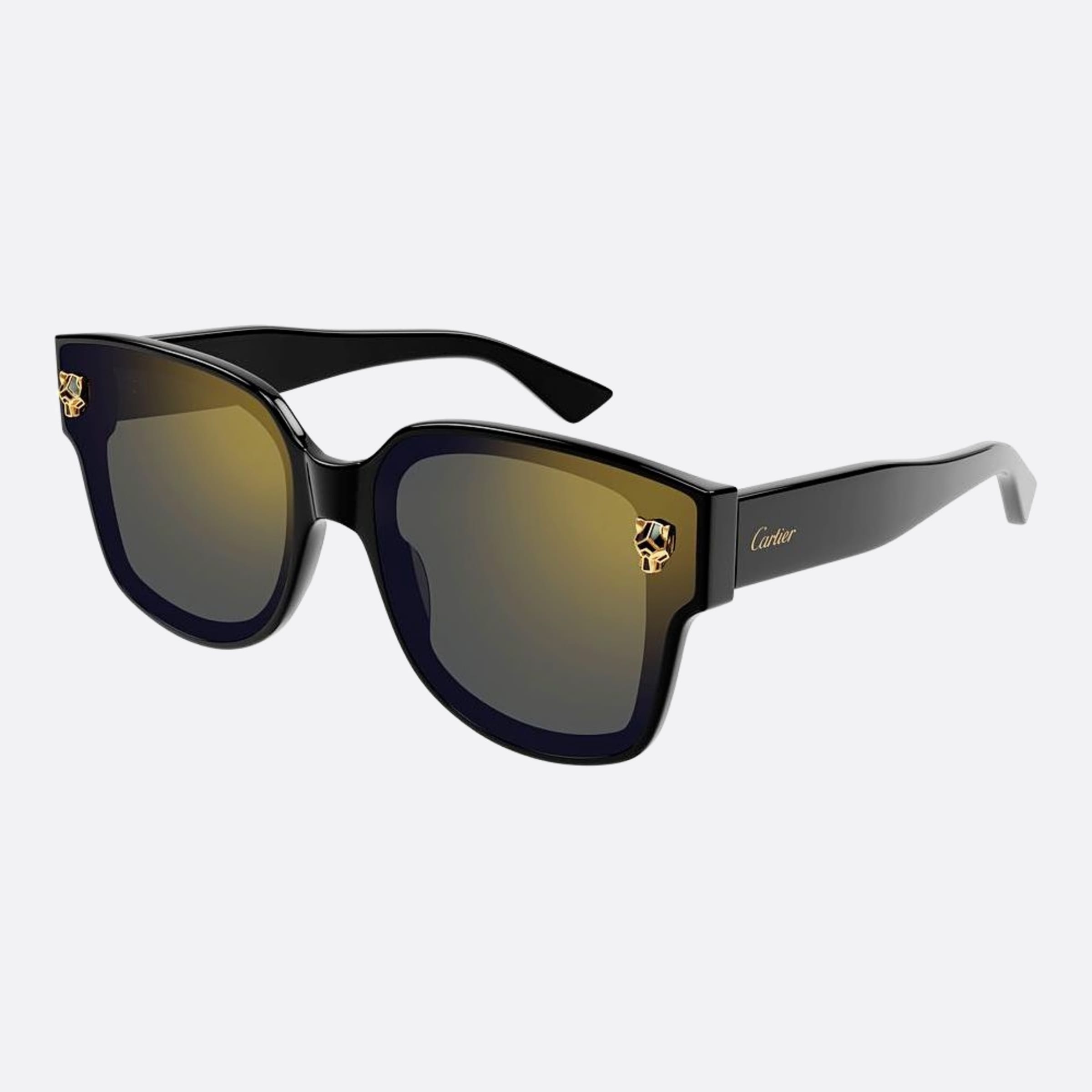 Cartier 63mm Ct0357sa Black Squared Women Sunglasses - Side View