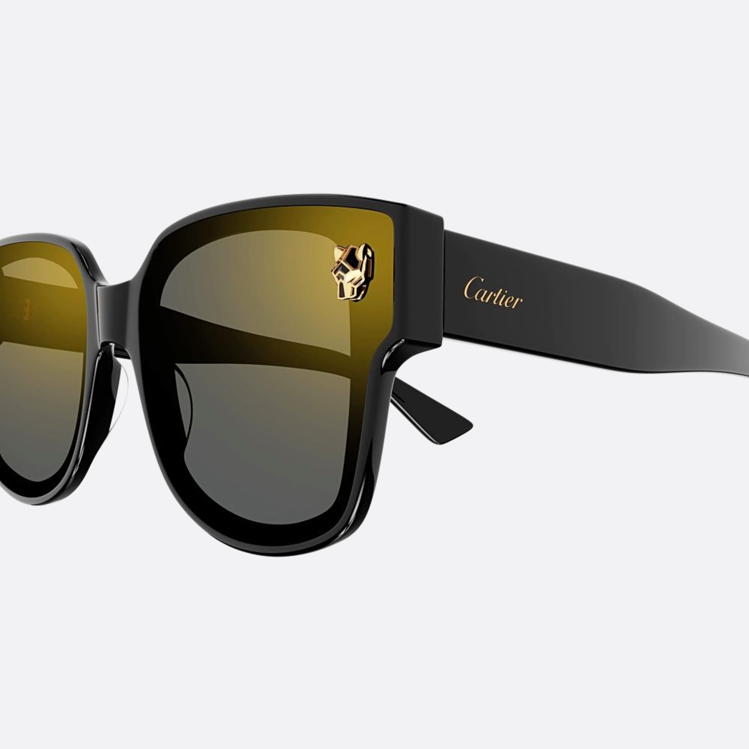 Cartier 63mm Ct0357sa Black Squared Women Sunglasses - Detail View