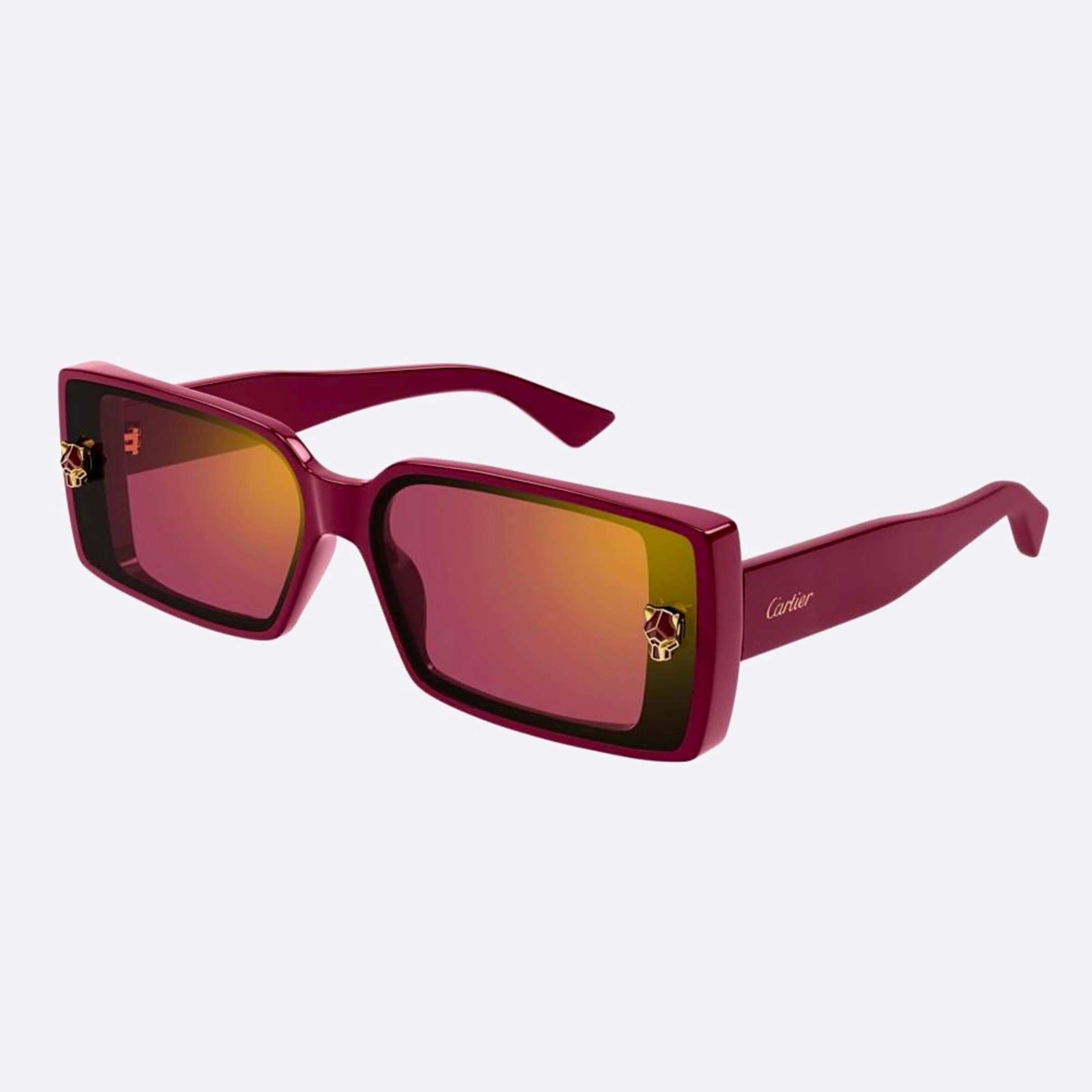 Cartier 64mm Pink Geometric Women Sunglasses - Side View