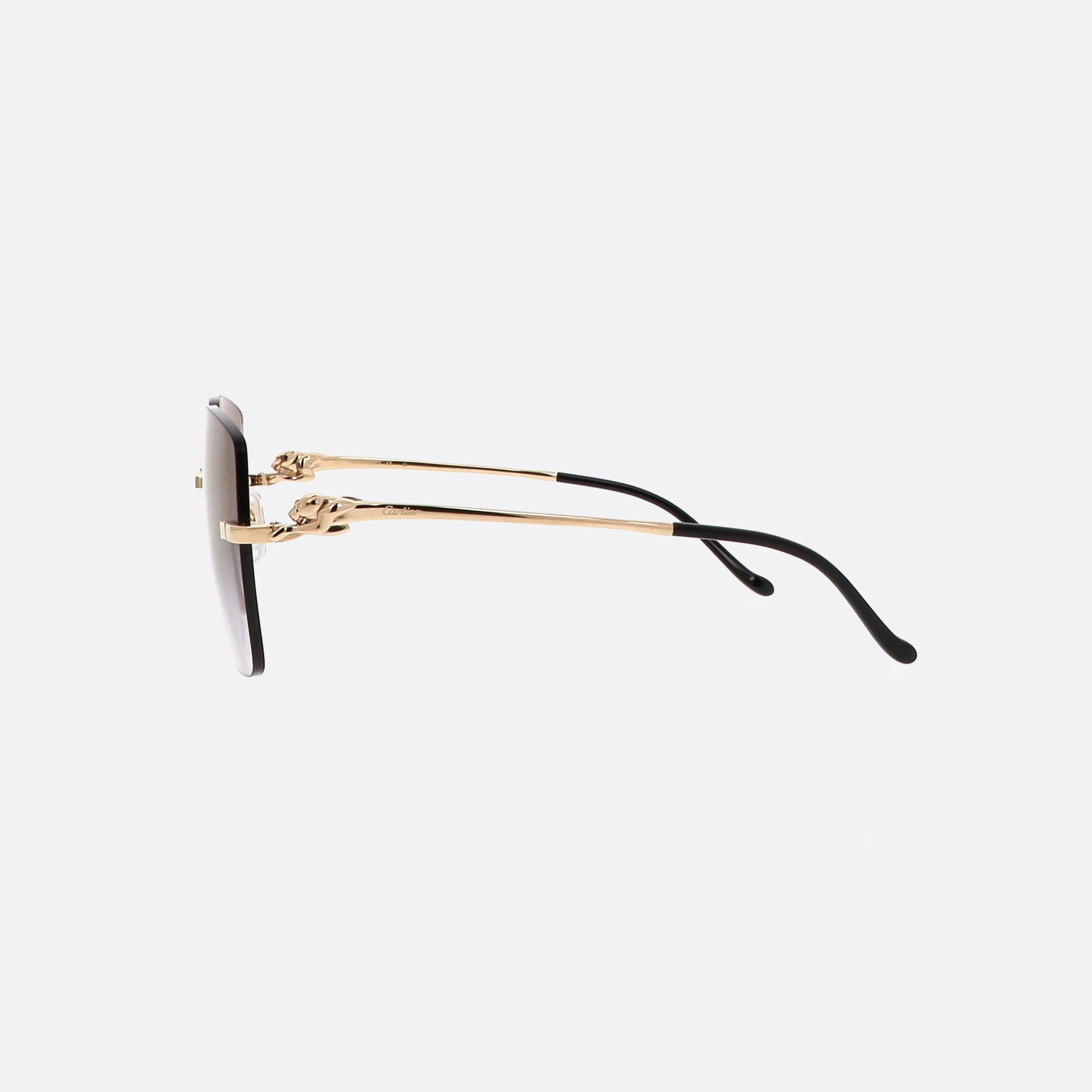 Cartier 60mm Gold Visor Women Sunglasses - Detail View