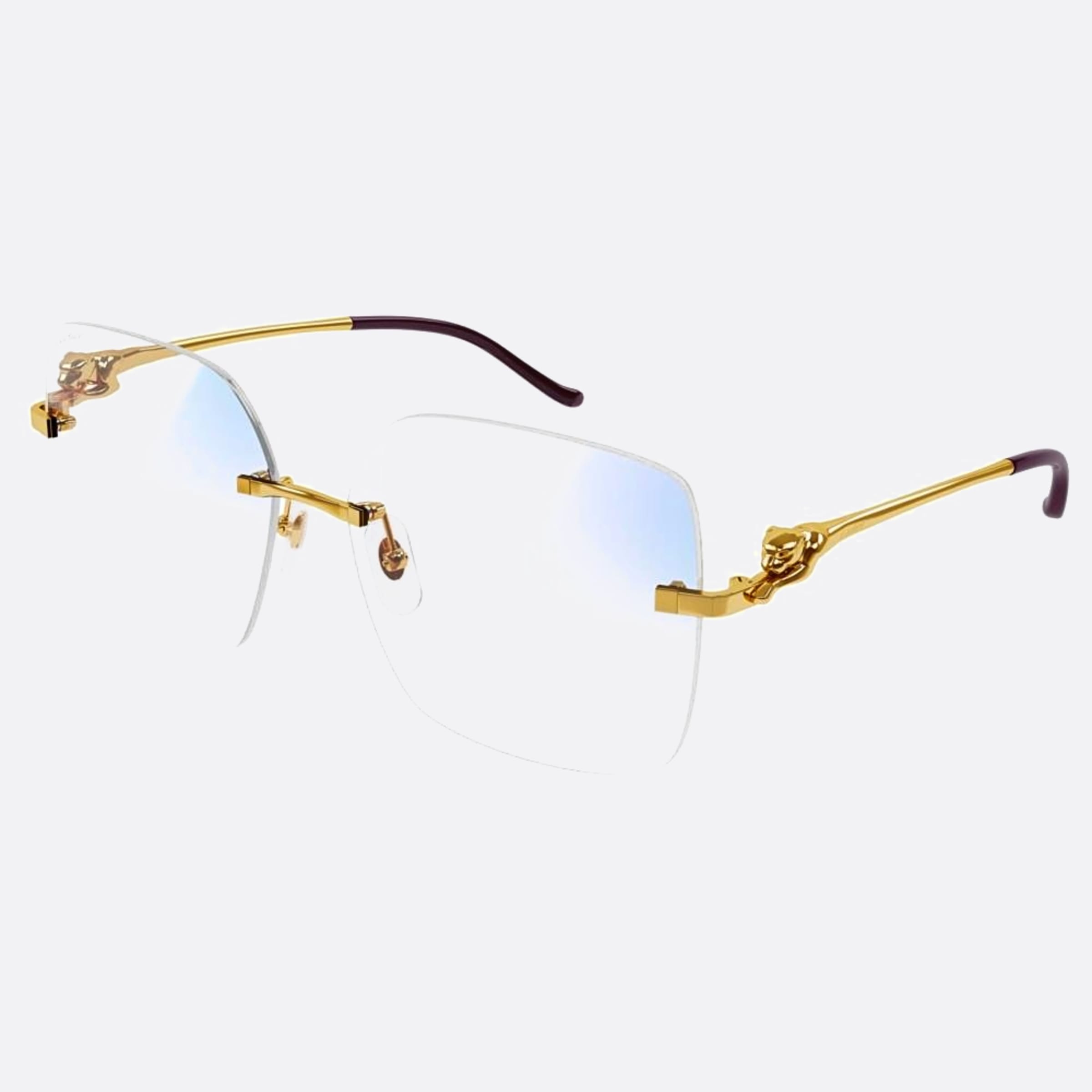 Cartier 60mm Gold Visor Photochromic Women Sunglasses - Side View