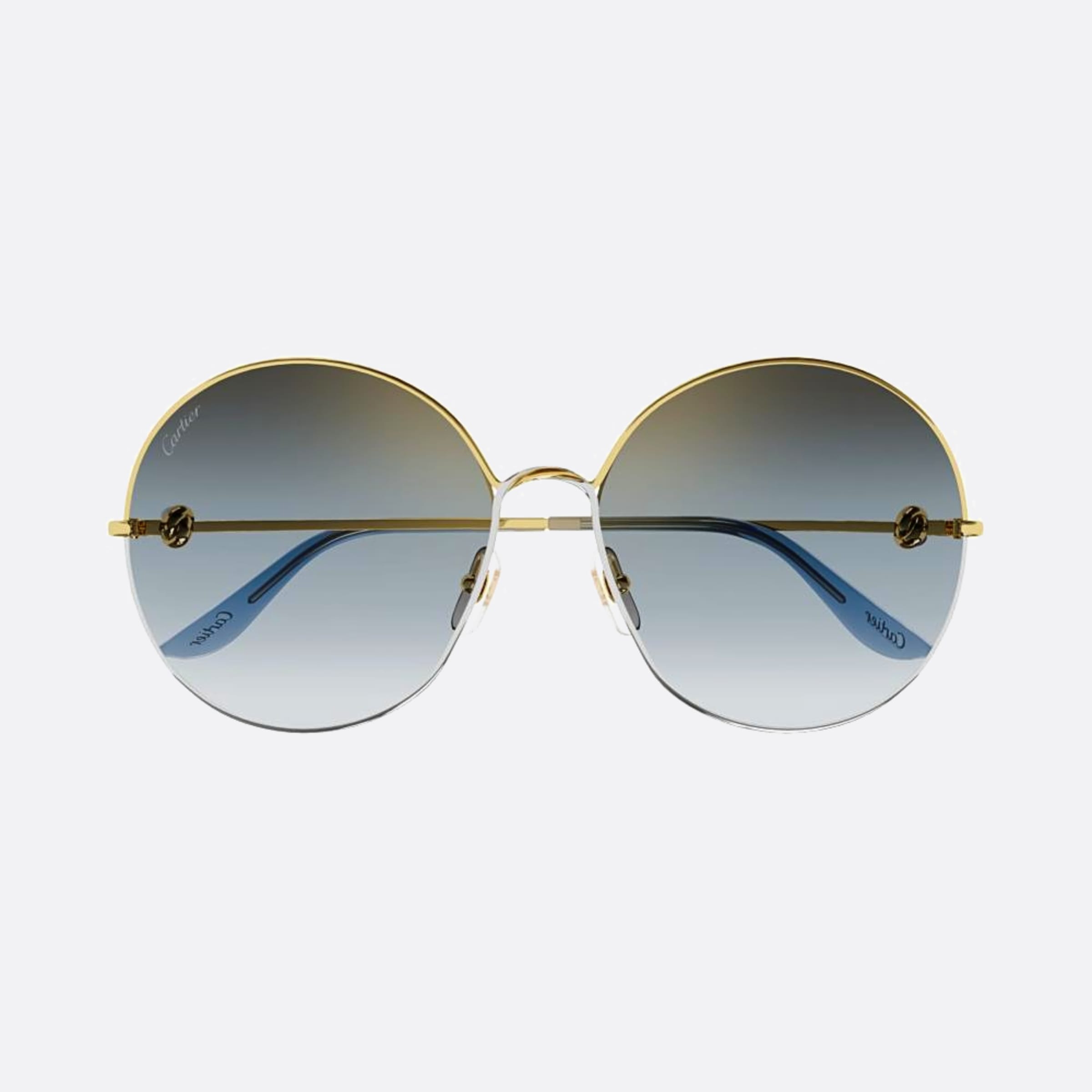 Cartier 61mm Gold Round Women Sunglasses - Main View