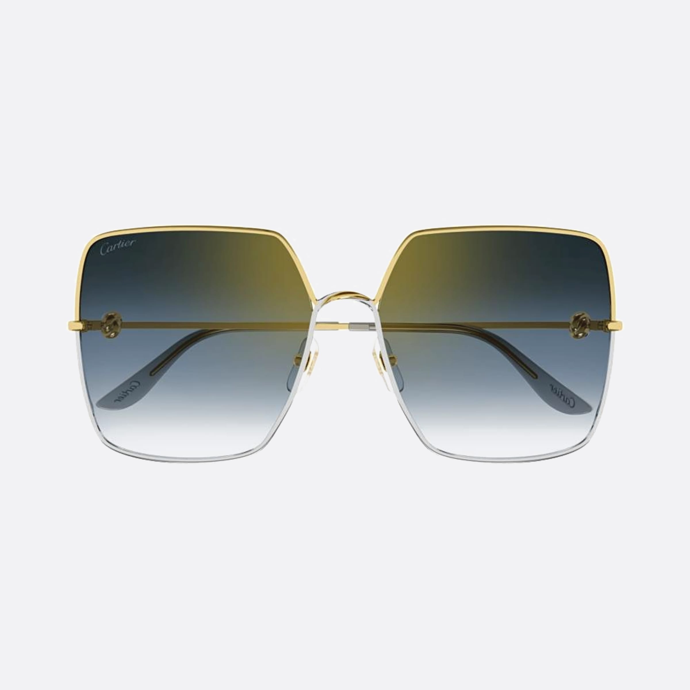 Cartier 61mm Gold Geometric Women Sunglasses - Main View