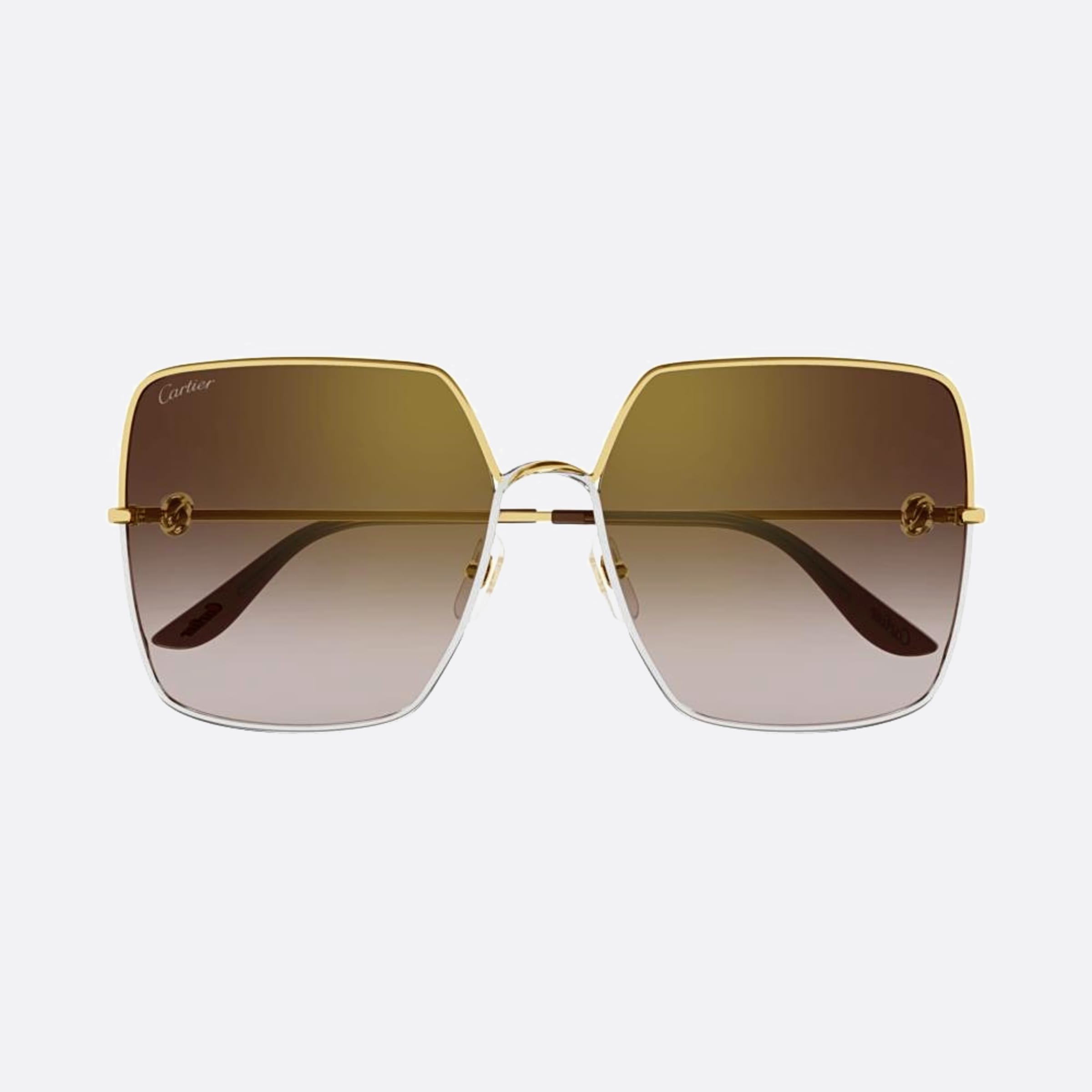 Cartier 61mm Gold Geometric Women Sunglasses - Main View