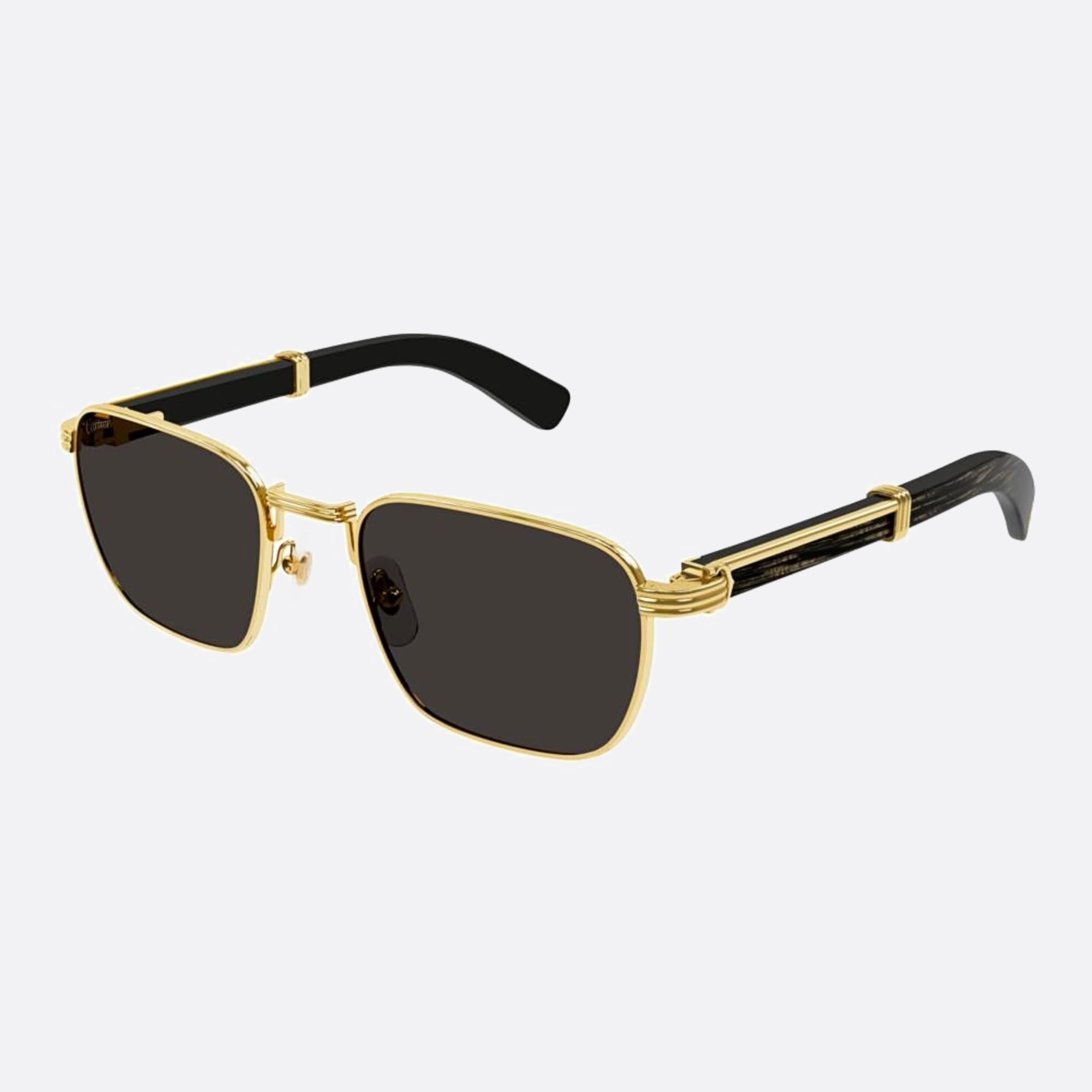 Cartier 54mm Gold Geometric Men Sunglasses - Side View