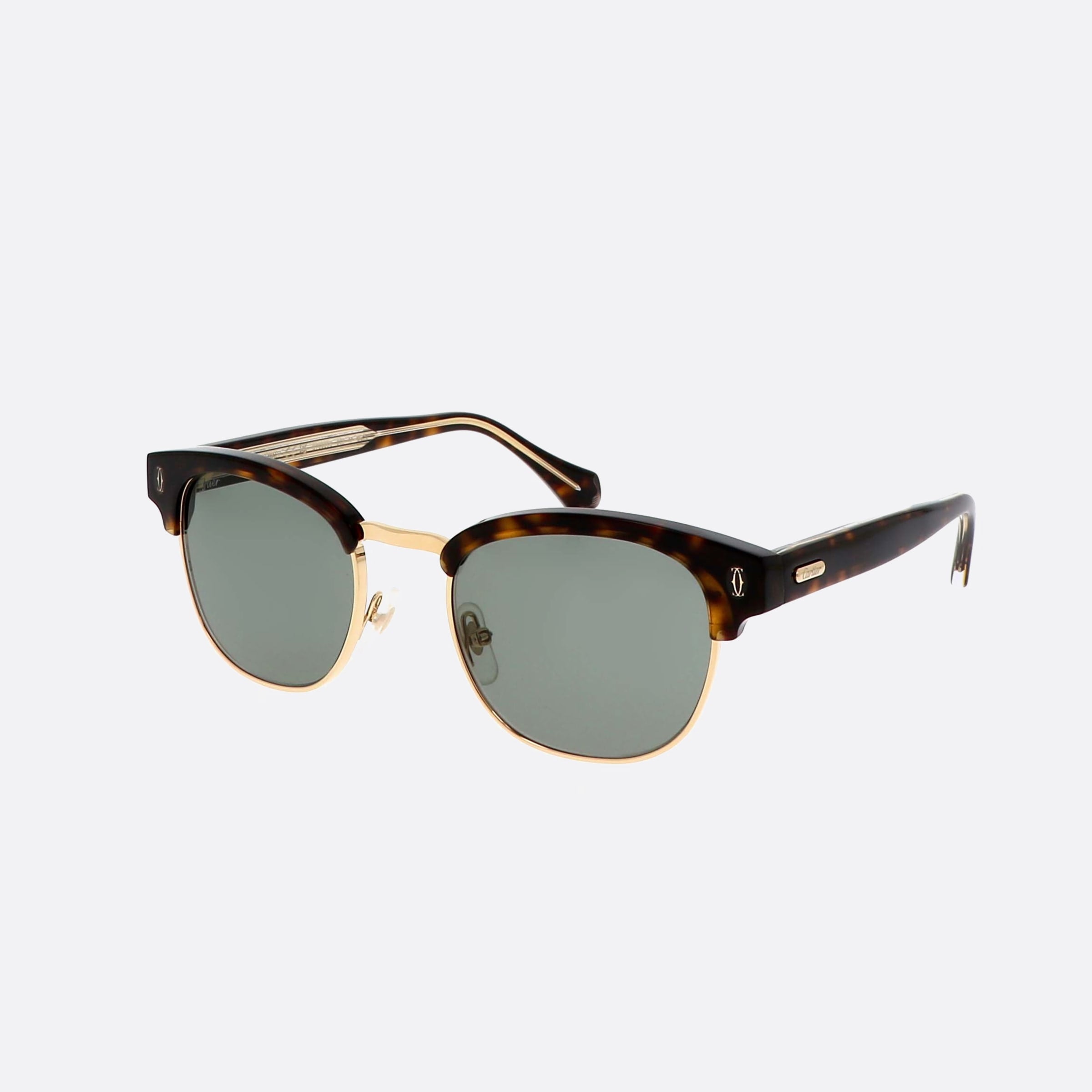 Cartier 52mm Havana Squared Men Sunglasses - Main View
