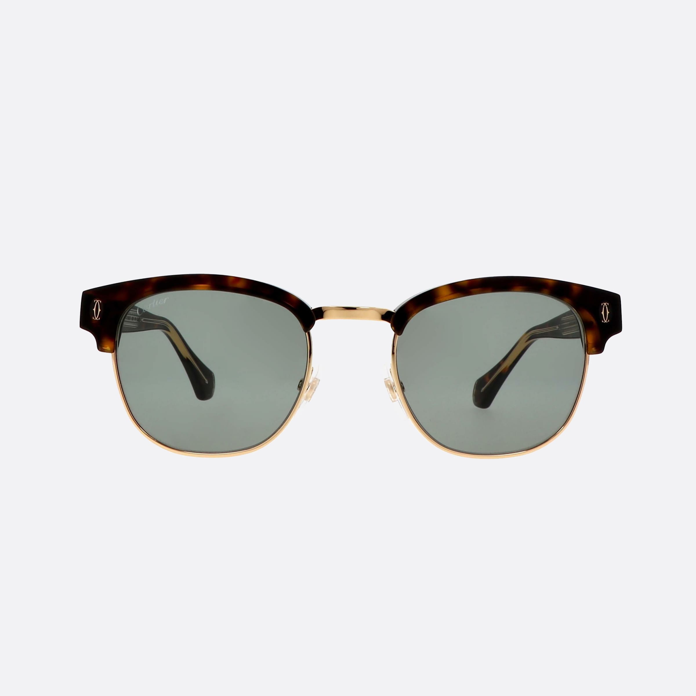 Cartier 52mm Havana Squared Men Sunglasses - Side View