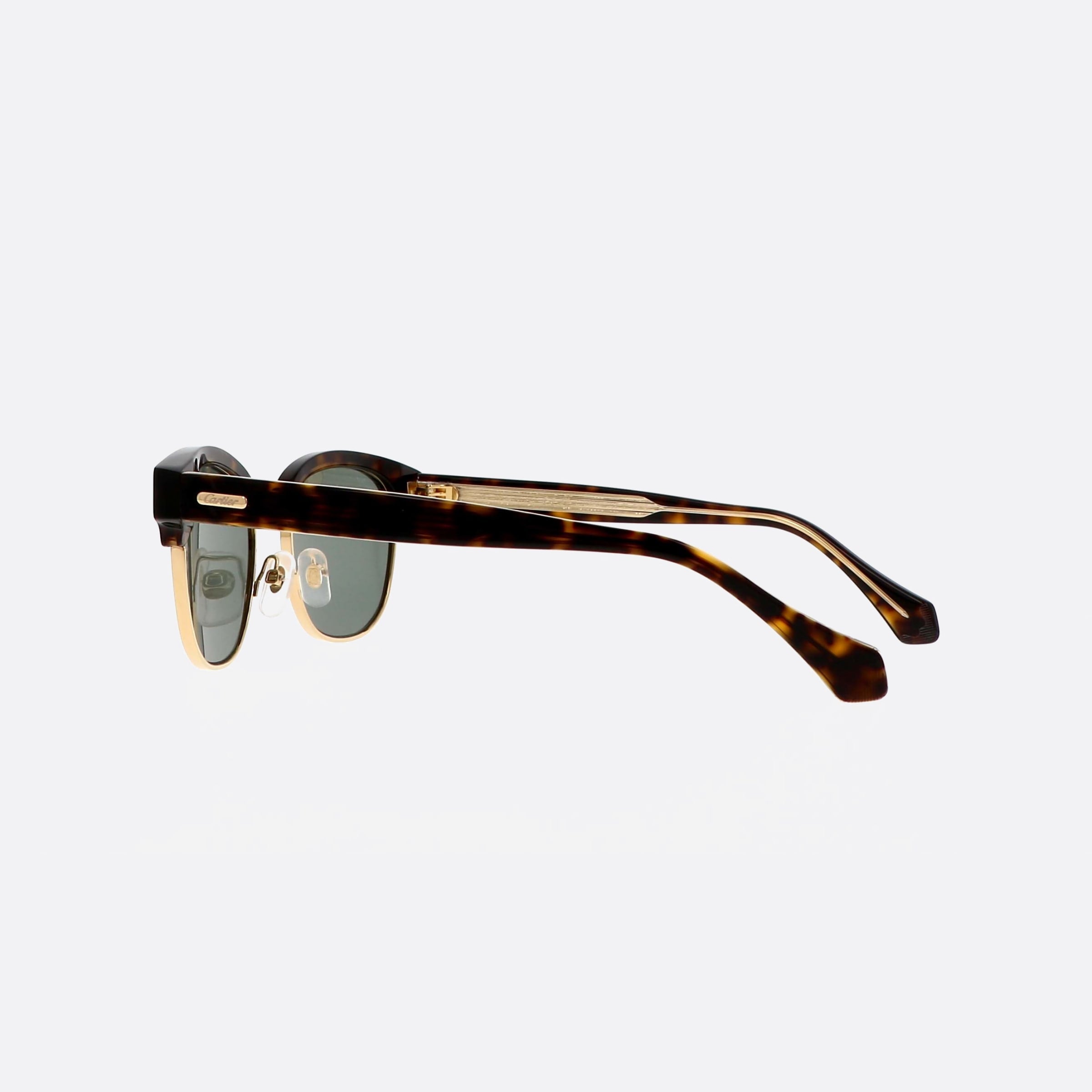 Cartier 52mm Havana Squared Men Sunglasses - Detail View