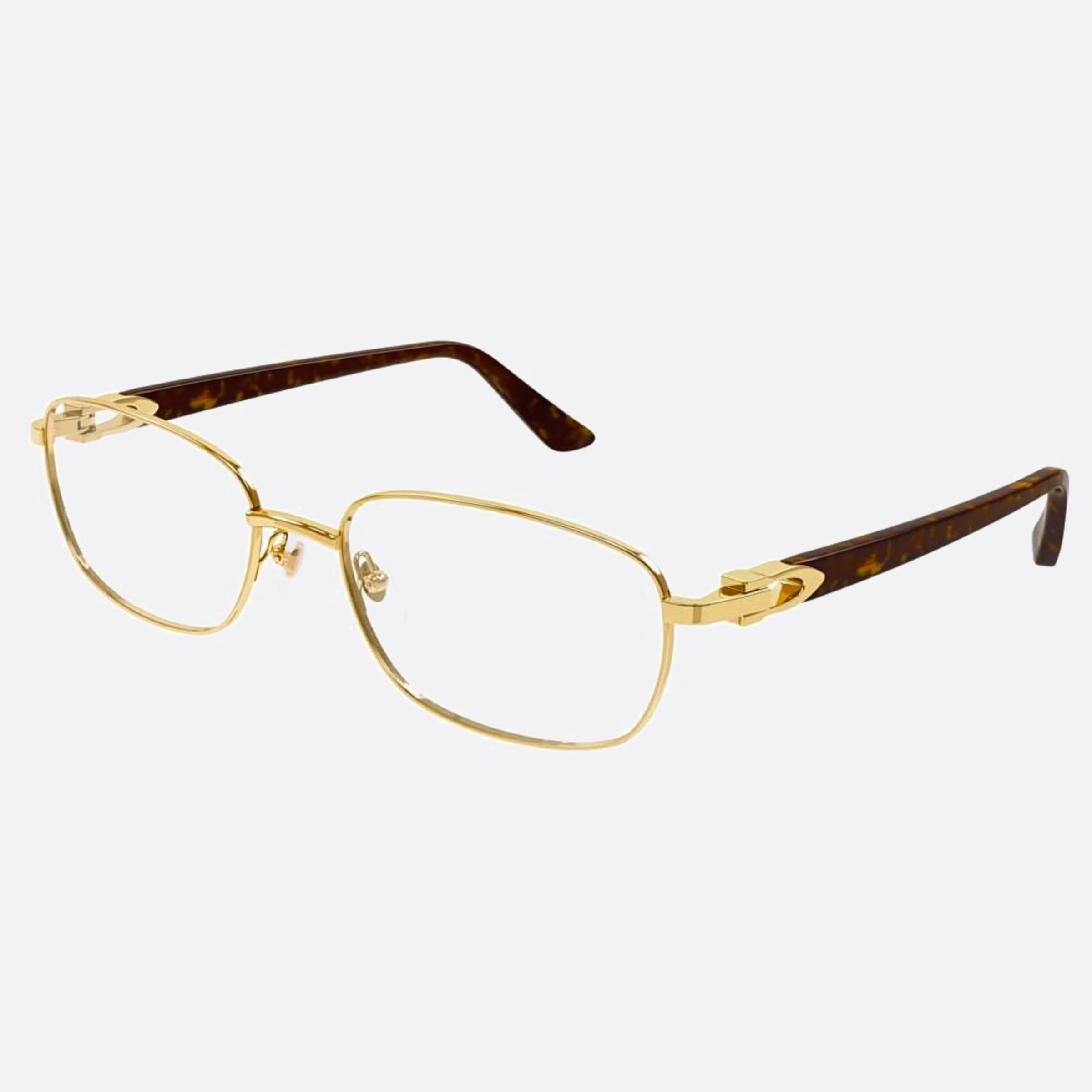 Cartier 56mm Gold Cat Eye Women Eyeglasses - Side View