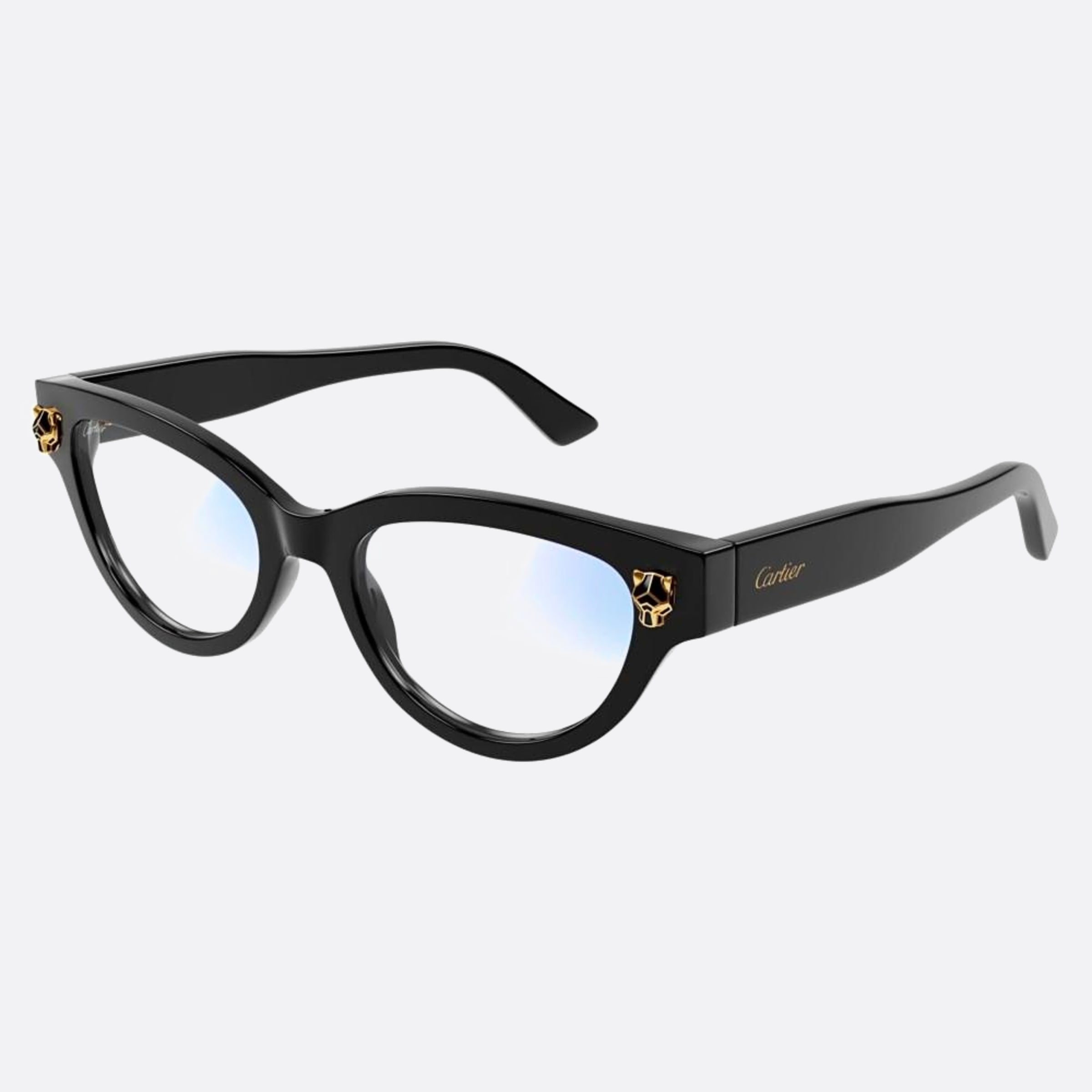 Cartier 52mm Wdv Black Cat Eye Photochromic Women Sunglasses - Side View
