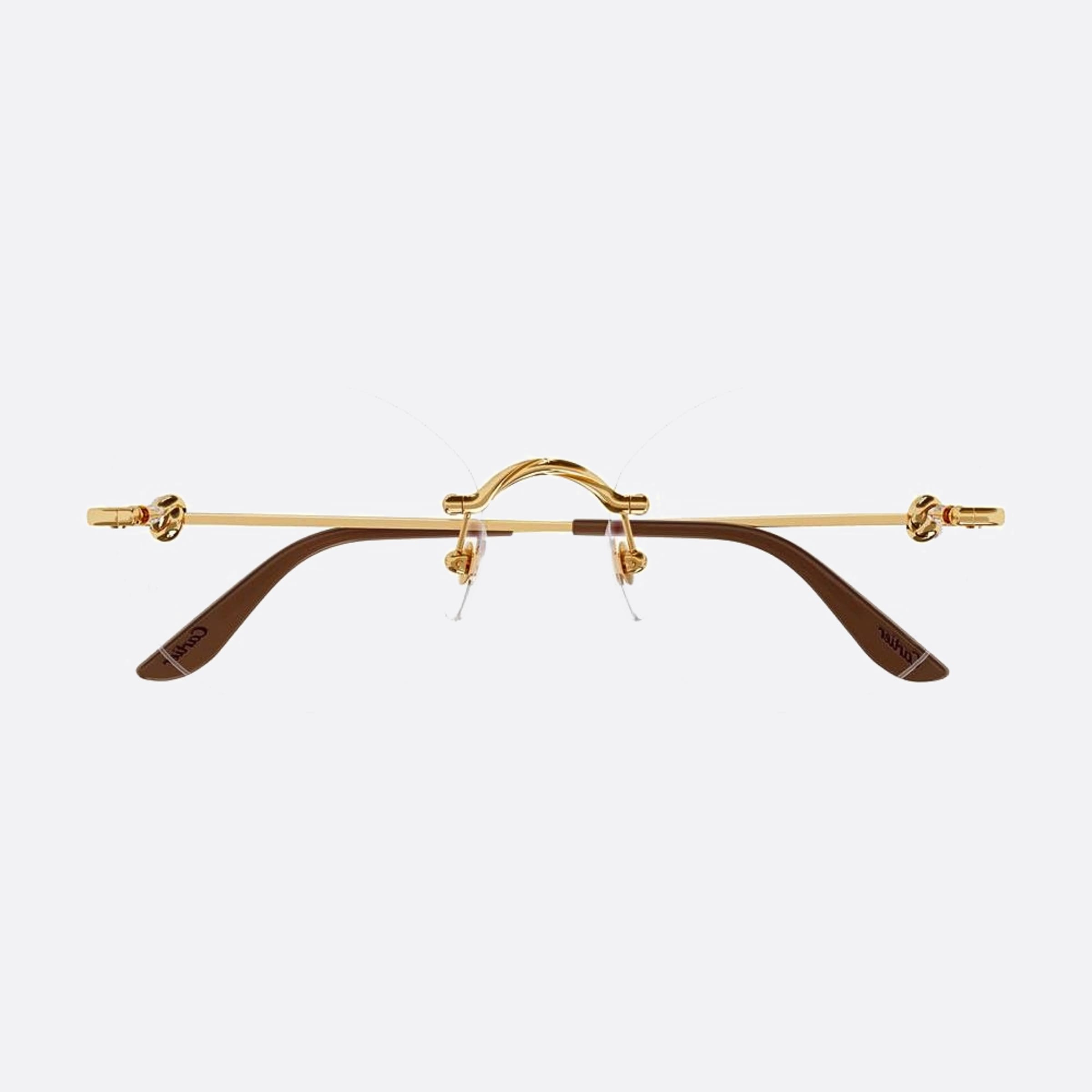 Cartier 56mm Gold Cat Eye Women Eyeglasses - Main View