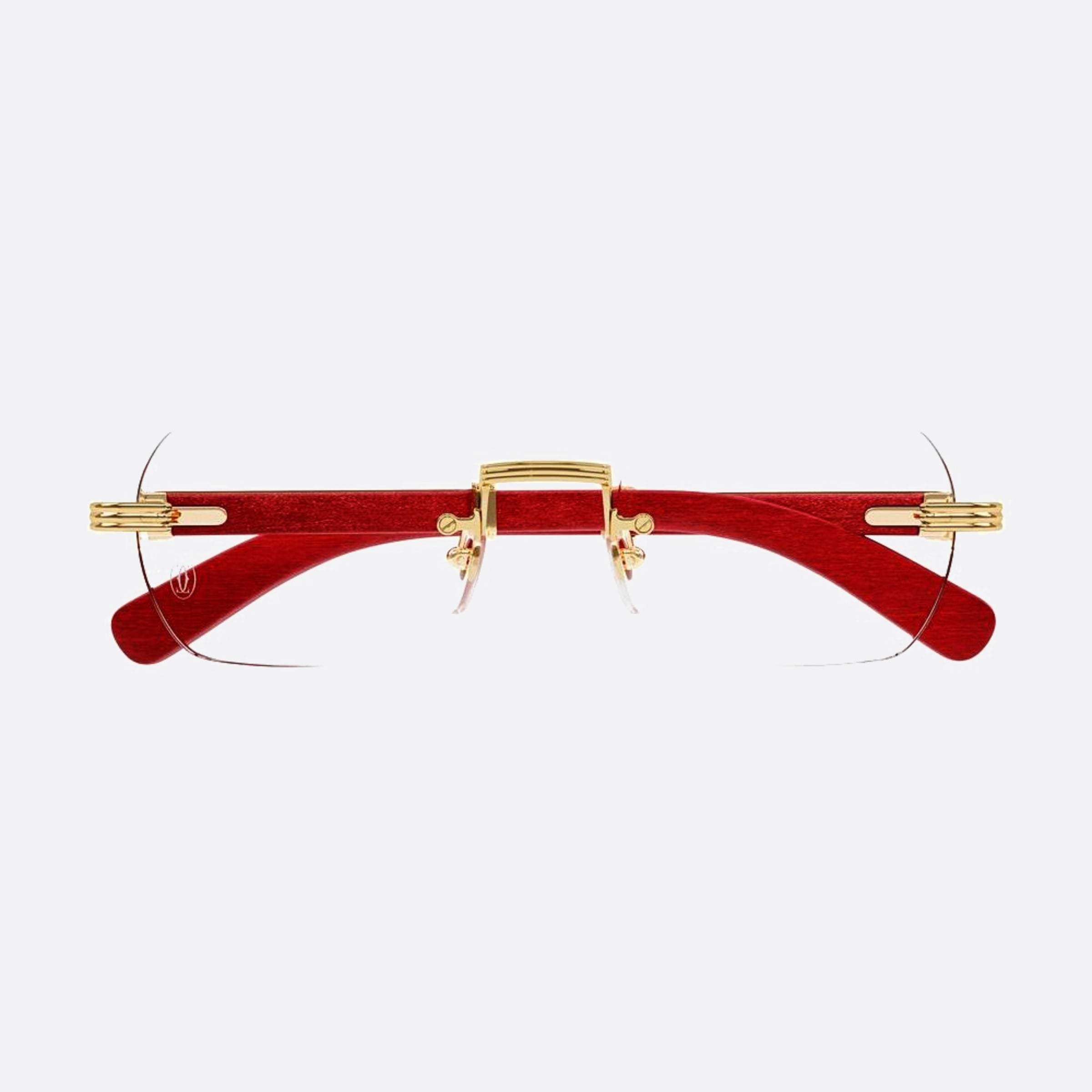 Cartier 53mm Gold Geometric Men Eyeglasses - Main View