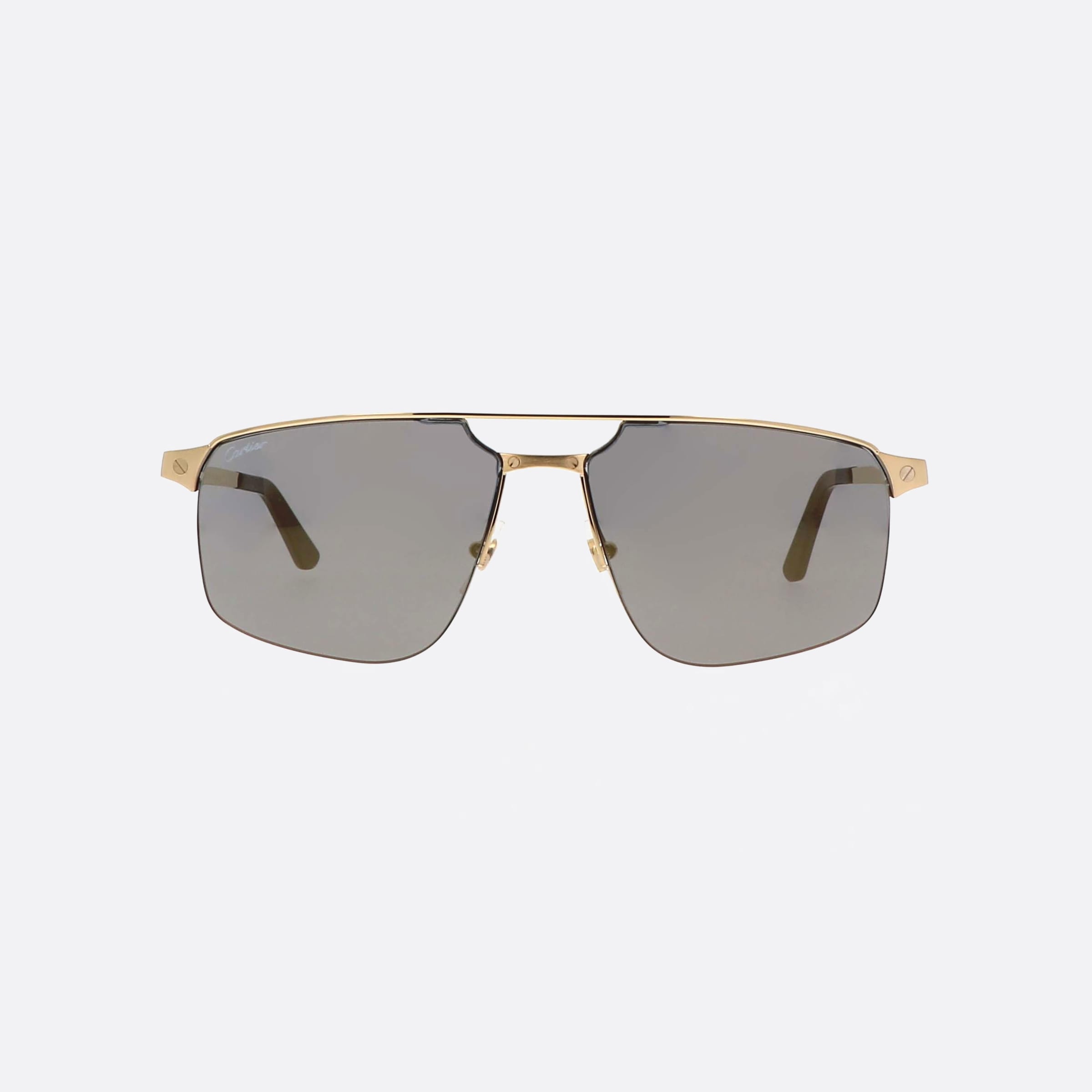 Cartier 60mm Gold Pilot Men Sunglasses - Side View