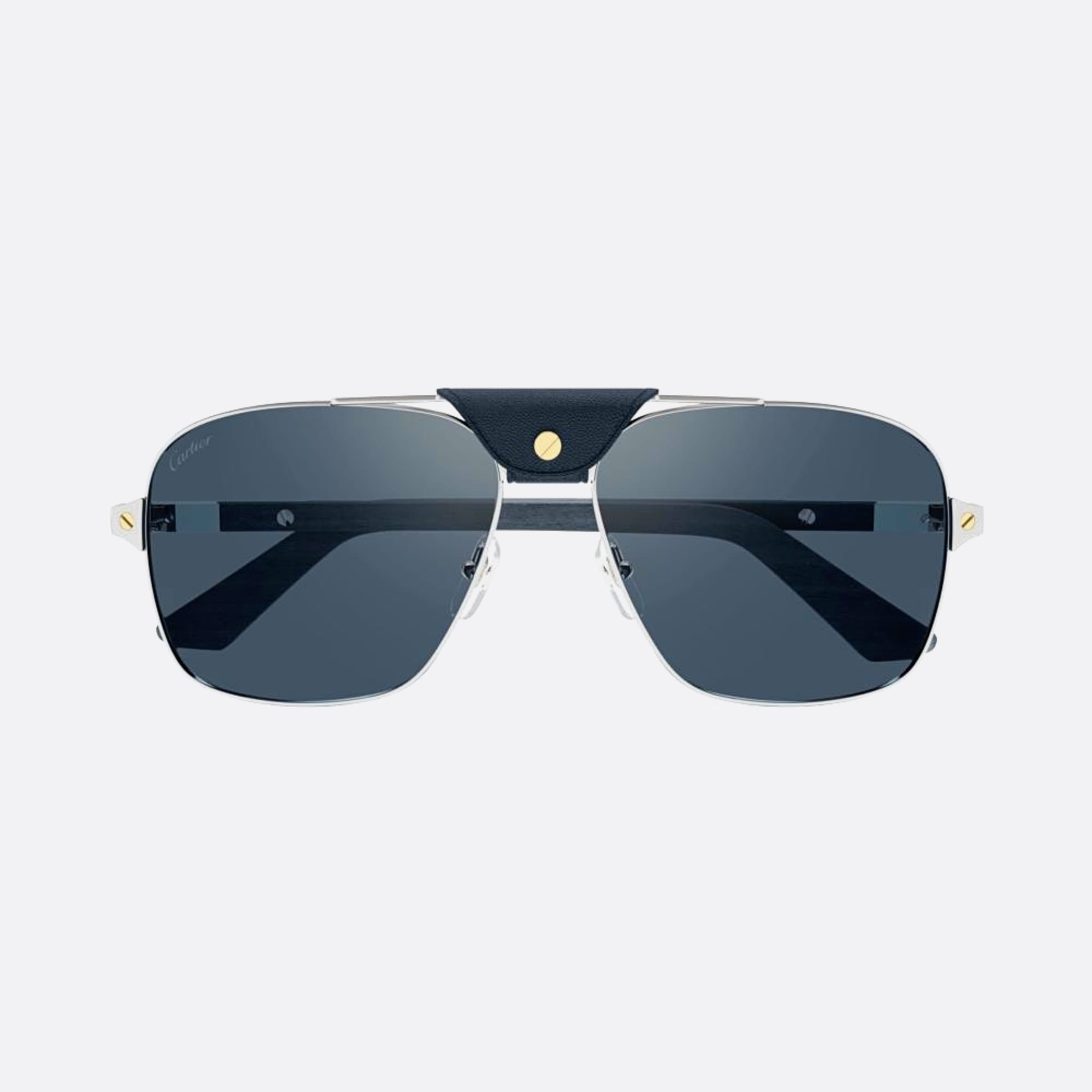 Cartier 61mm Silver Pilot Polarized Men Sunglasses - Main View