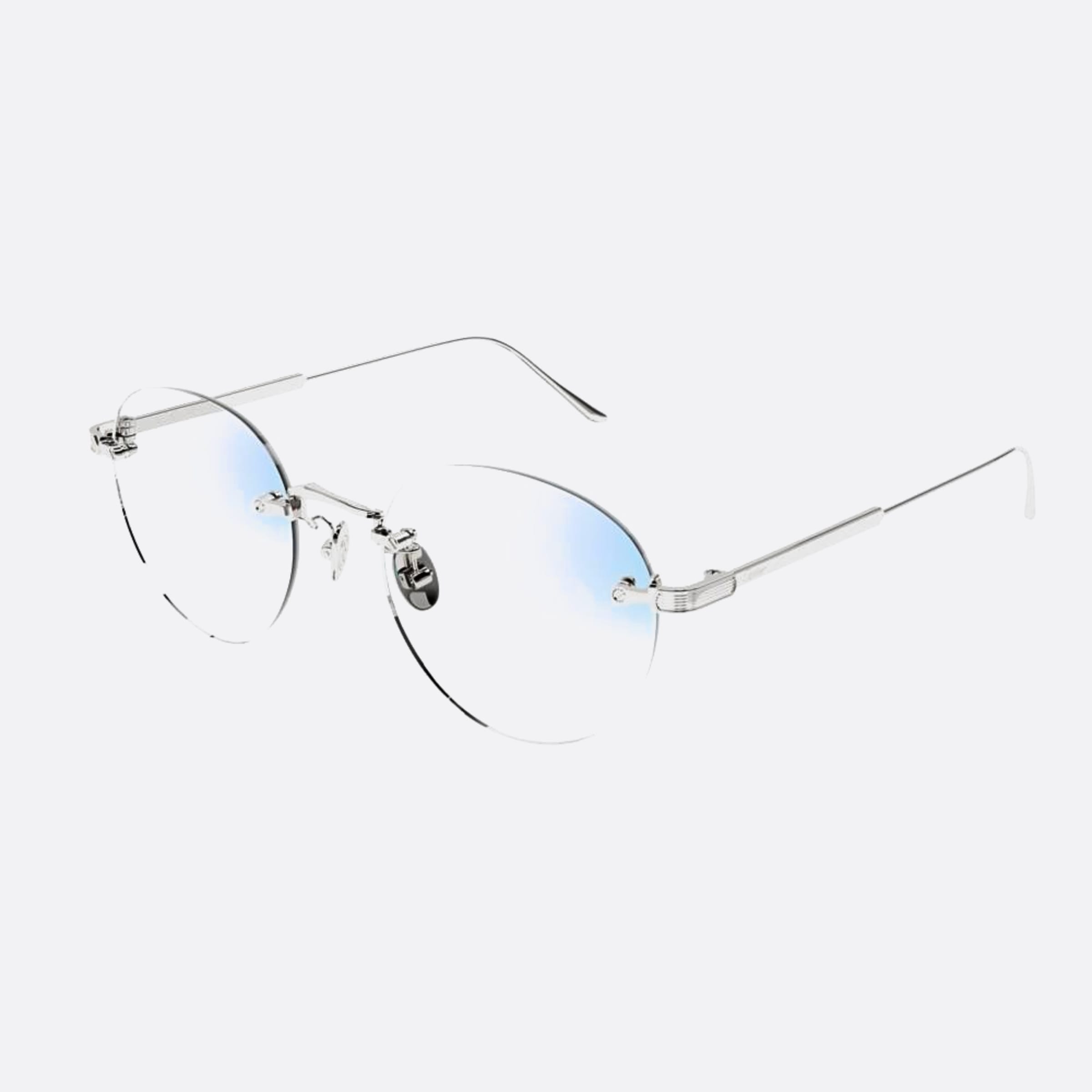 Cartier 52mm Sel Silver Round Men Sunglasses - Side View
