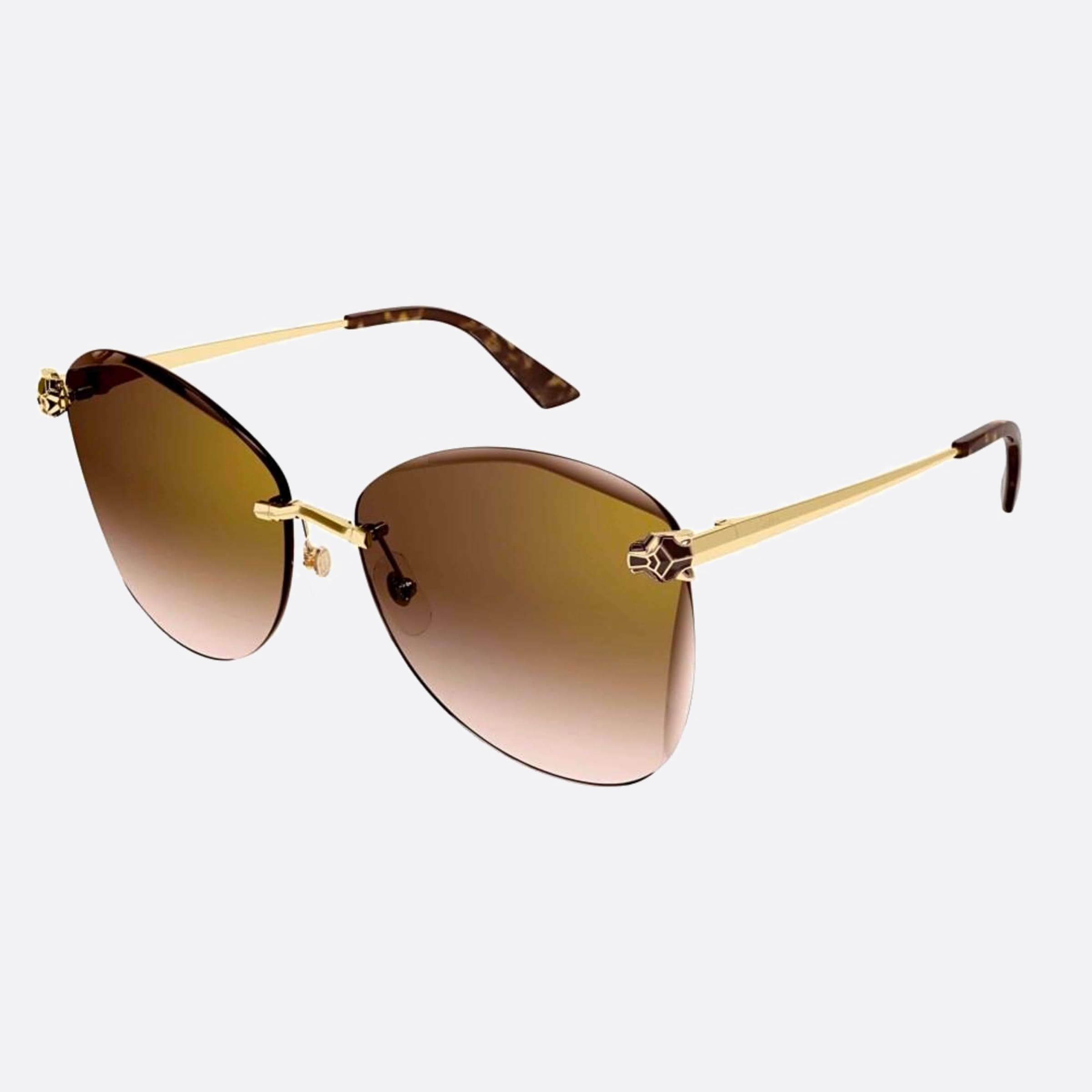 Cartier 62mm Gbs Gold Squared Women Sunglasses - Side View