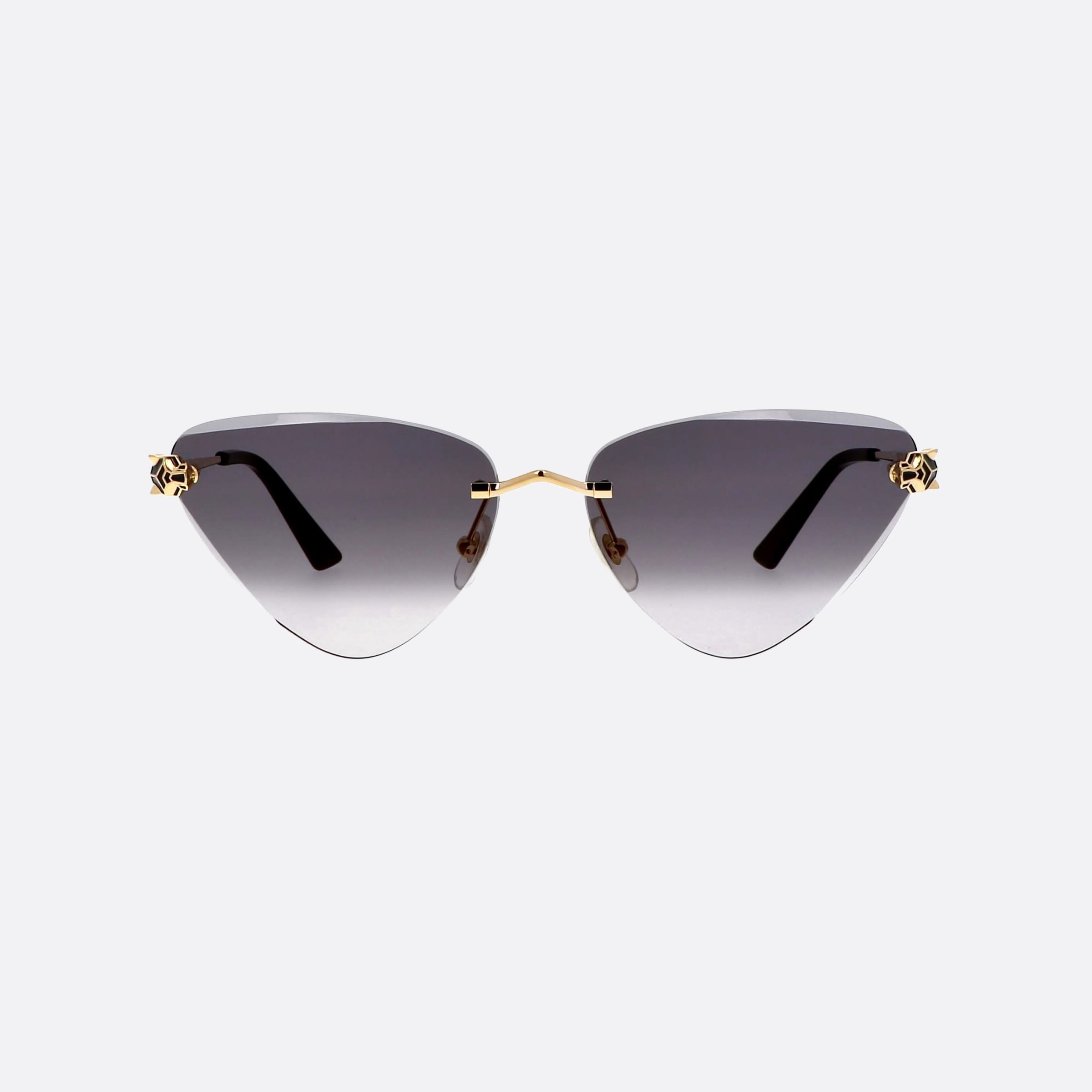 Cartier 62mm Bgs Gold Cat Eye Women Sunglasses - Side View