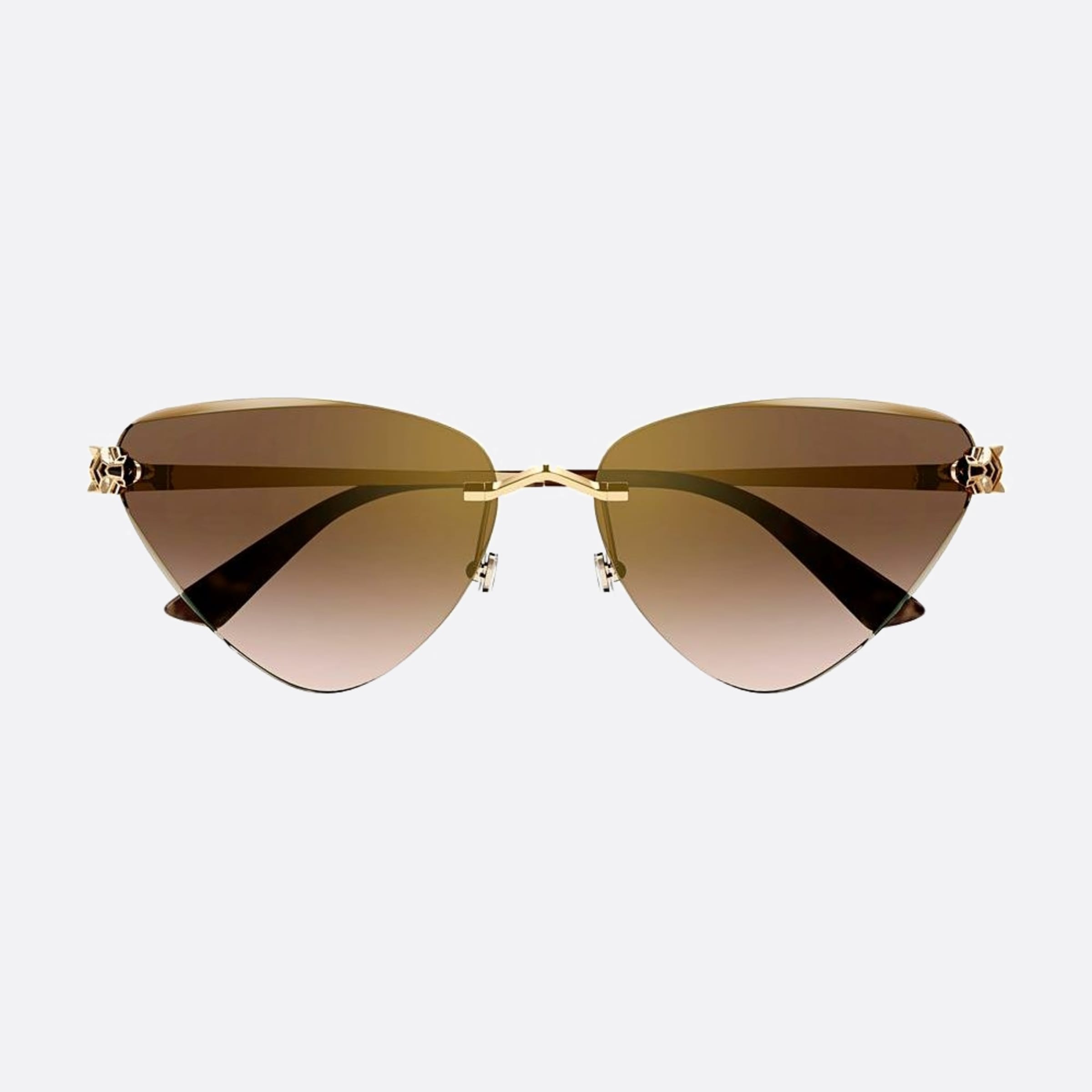Cartier 62mm Gold Cat Eye Women Sunglasses - Main View