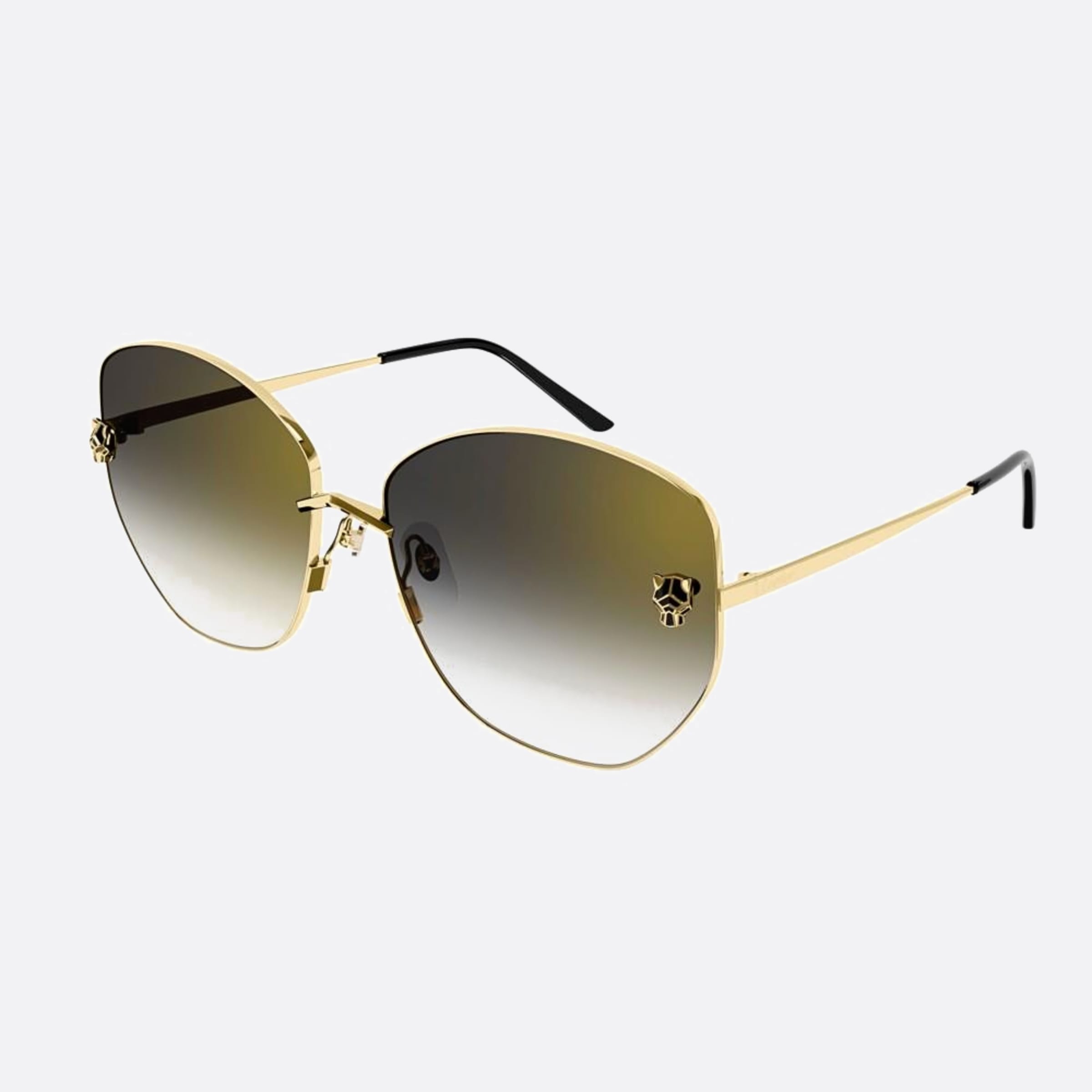 Cartier 62mm Gold Butterfly Women Sunglasses - Side View