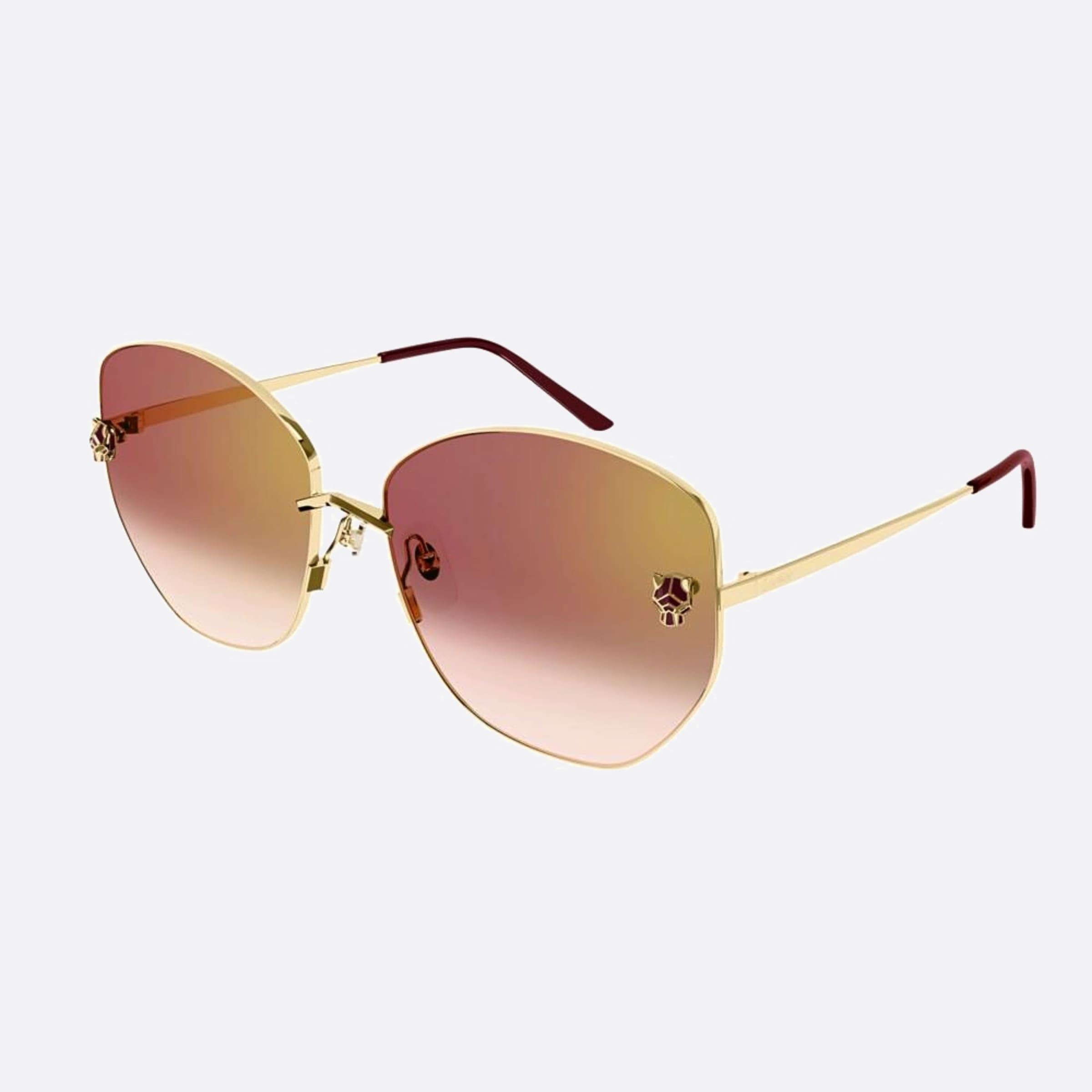 Cartier 62mm Gold Butterfly Women Sunglasses - Side View