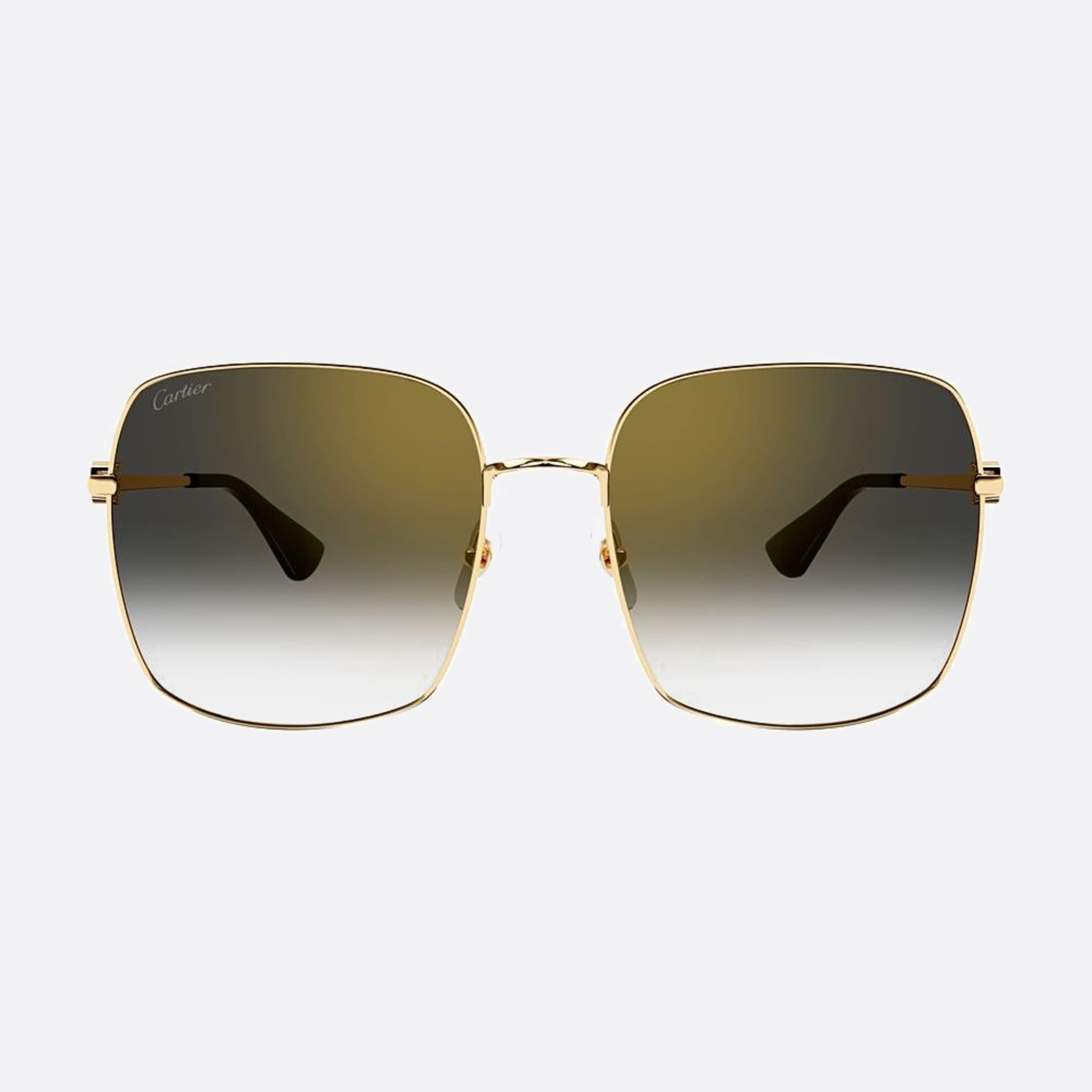 Cartier 60mm Bgs Gold Geometric Women Sunglasses - Main View
