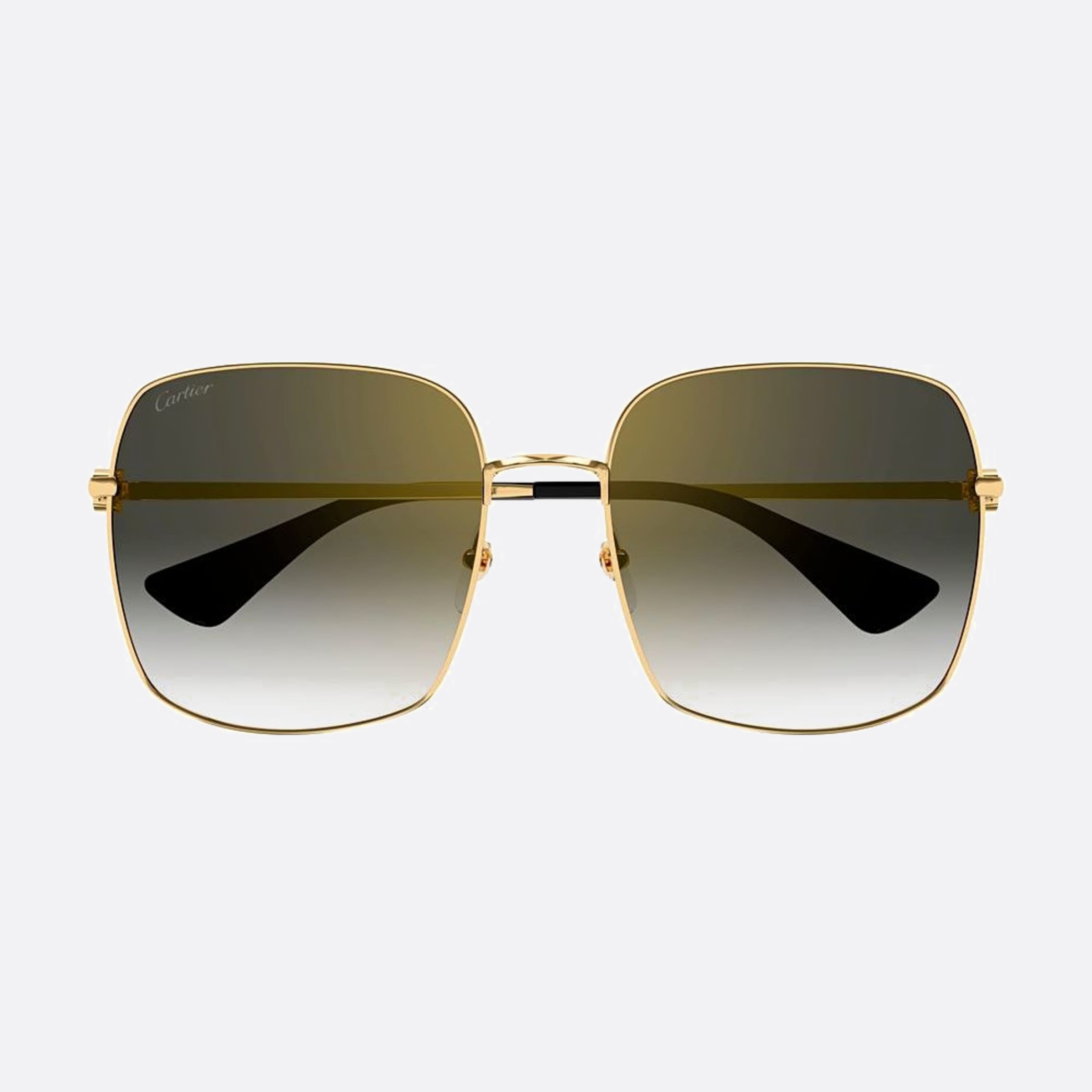 Cartier 60mm Bgs Gold Geometric Women Sunglasses - Detail View