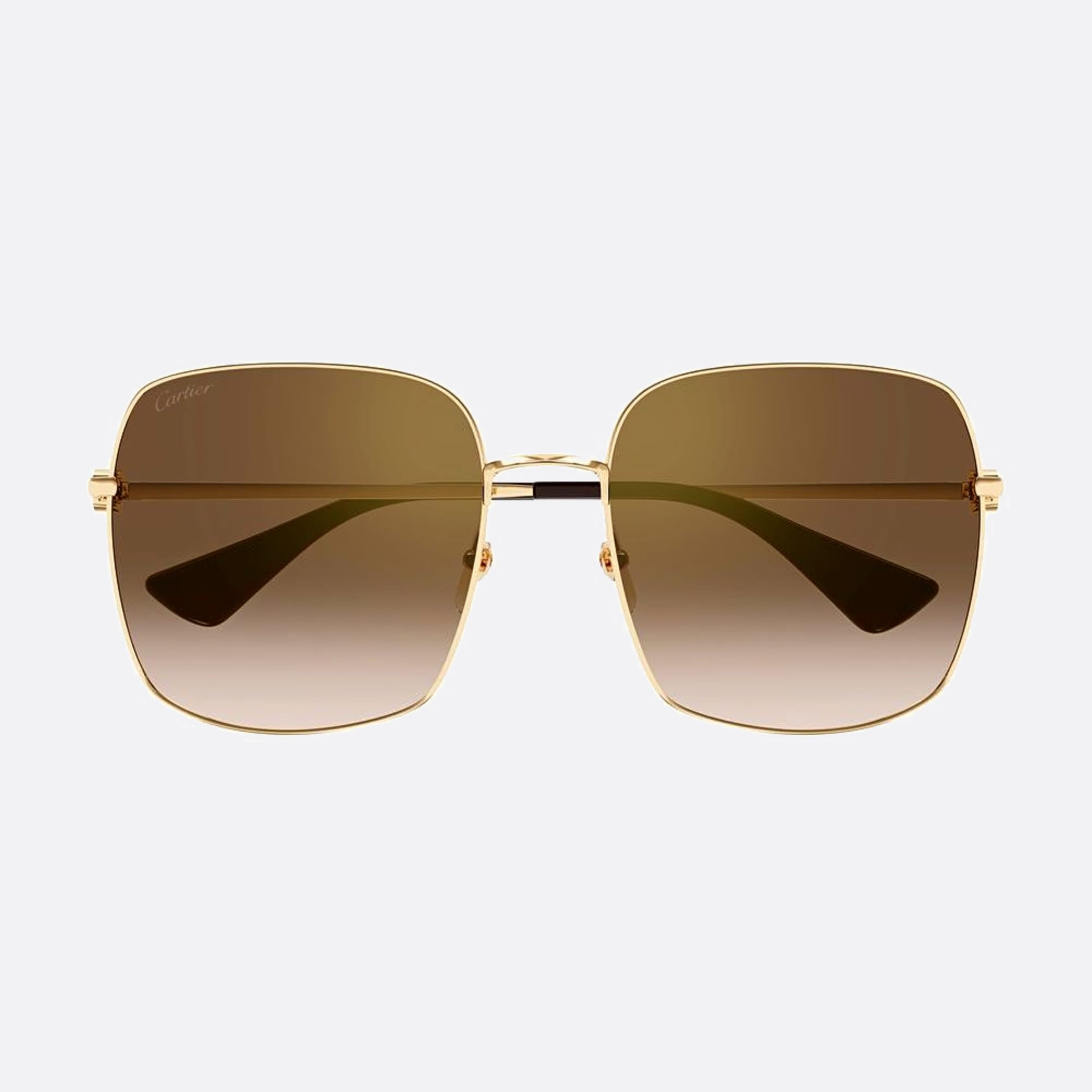 Cartier 60mm Gold Geometric Women Sunglasses - Main View