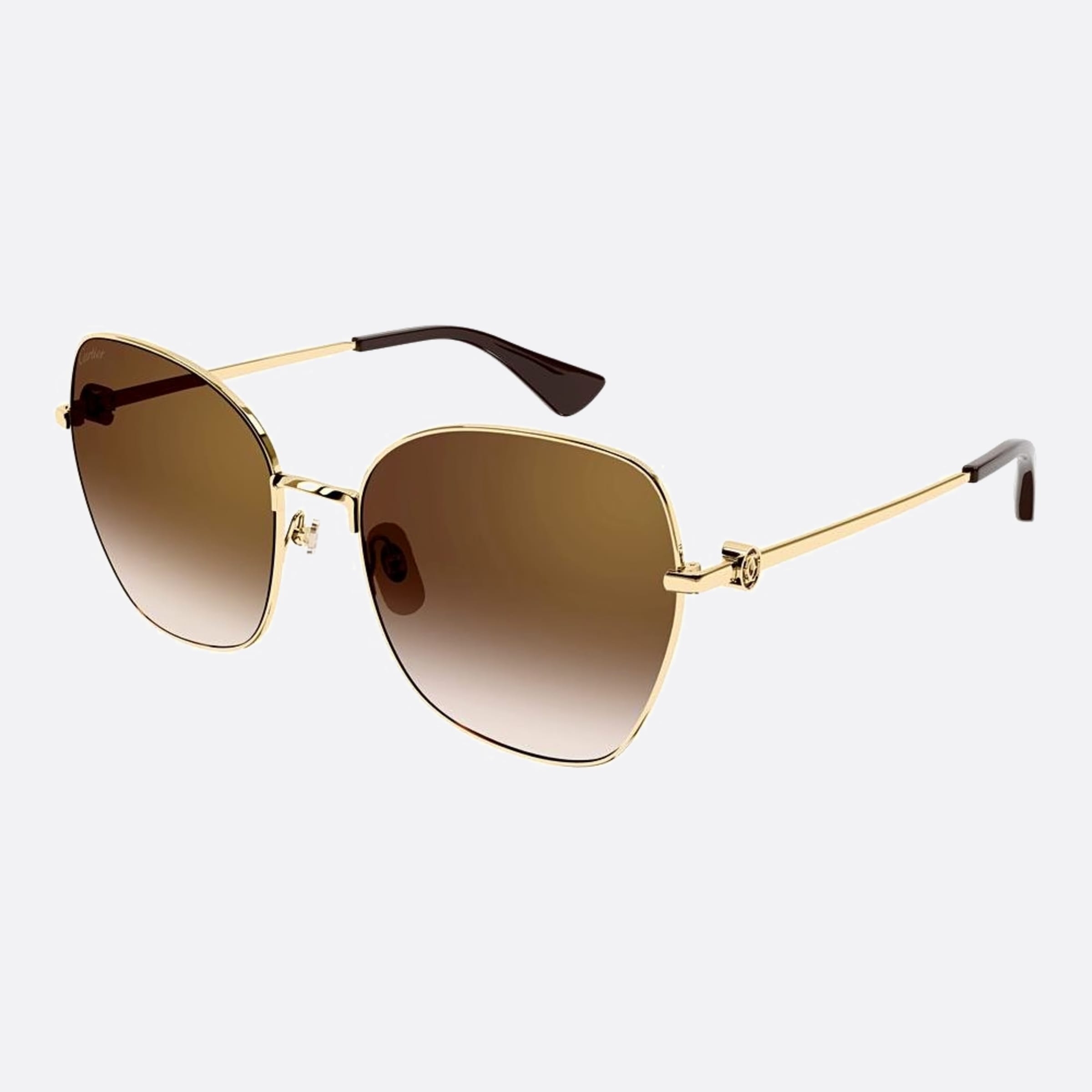 Cartier 59mm Gbs Gold Squared Women Sunglasses - Side View