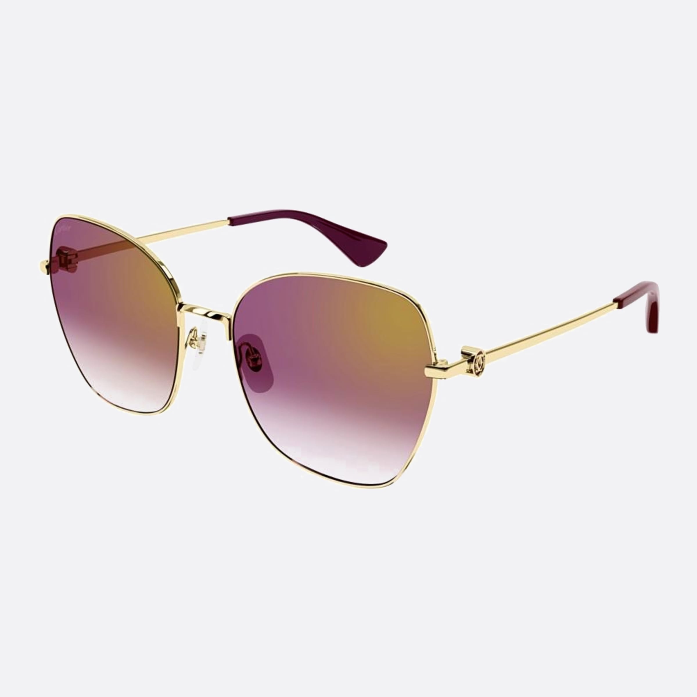 Cartier 59mm Abc Gold Squared Women Sunglasses - Side View