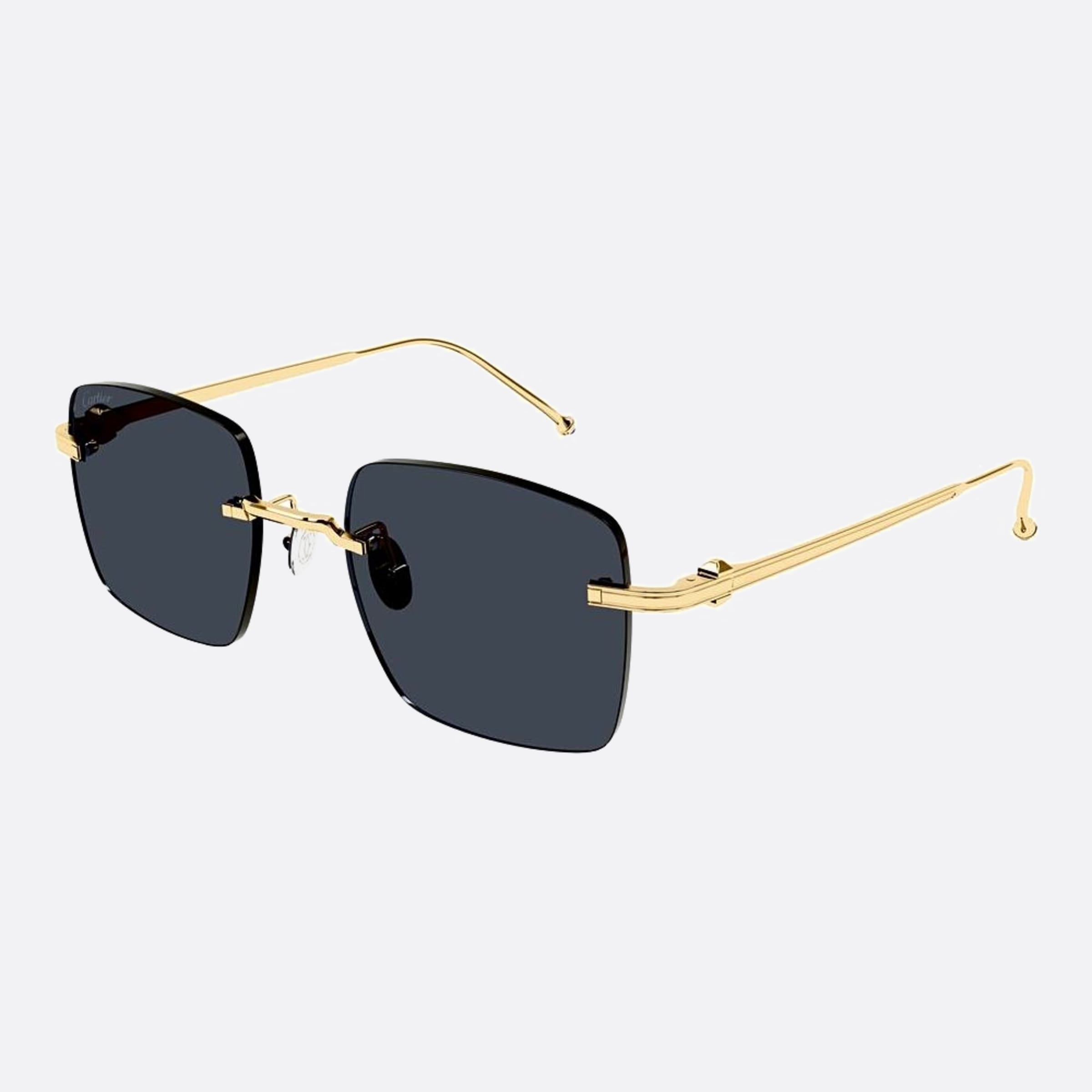 Cartier 52mm Gold Geometric Men Sunglasses - Side View