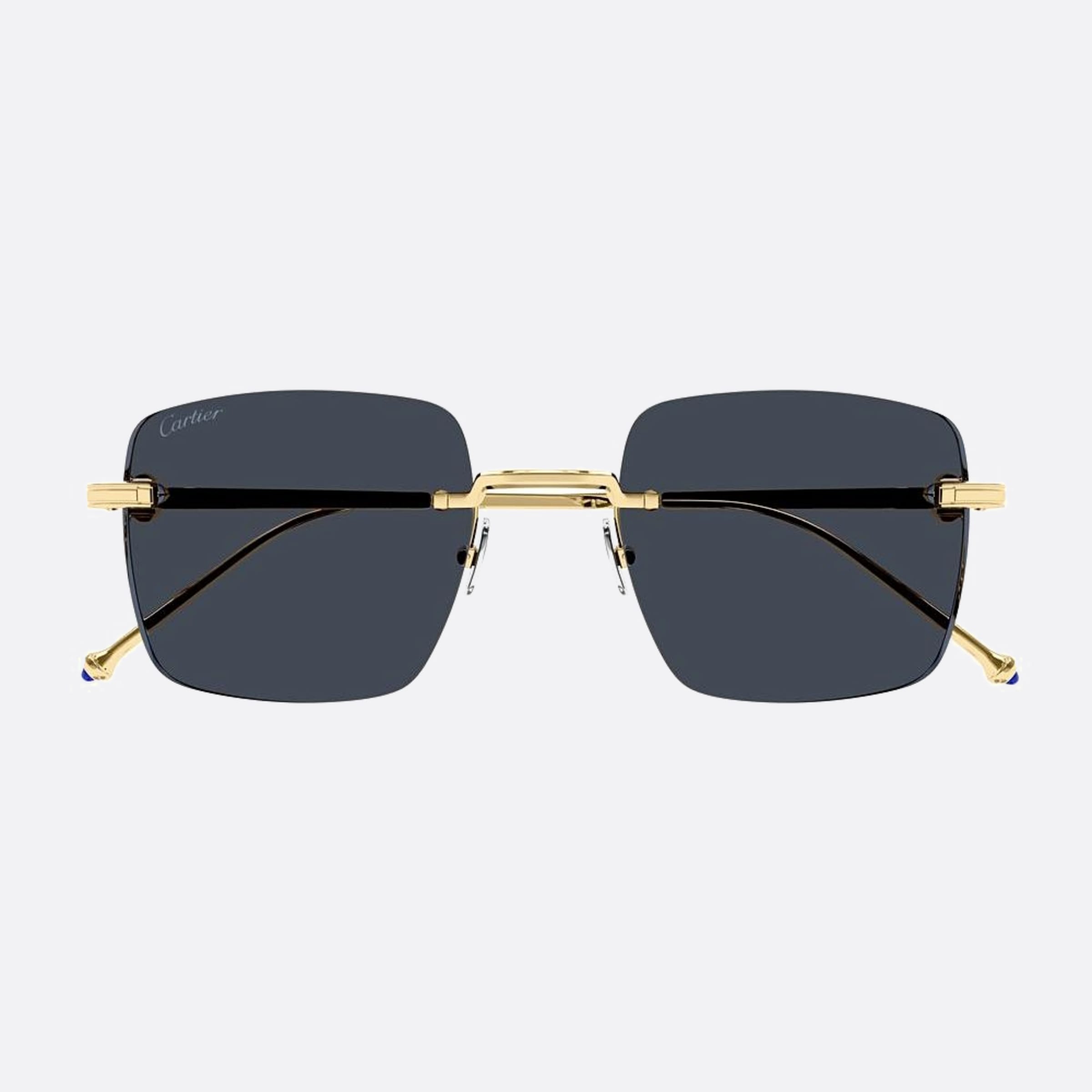 Cartier 52mm Gold Geometric Men Sunglasses - Detail View