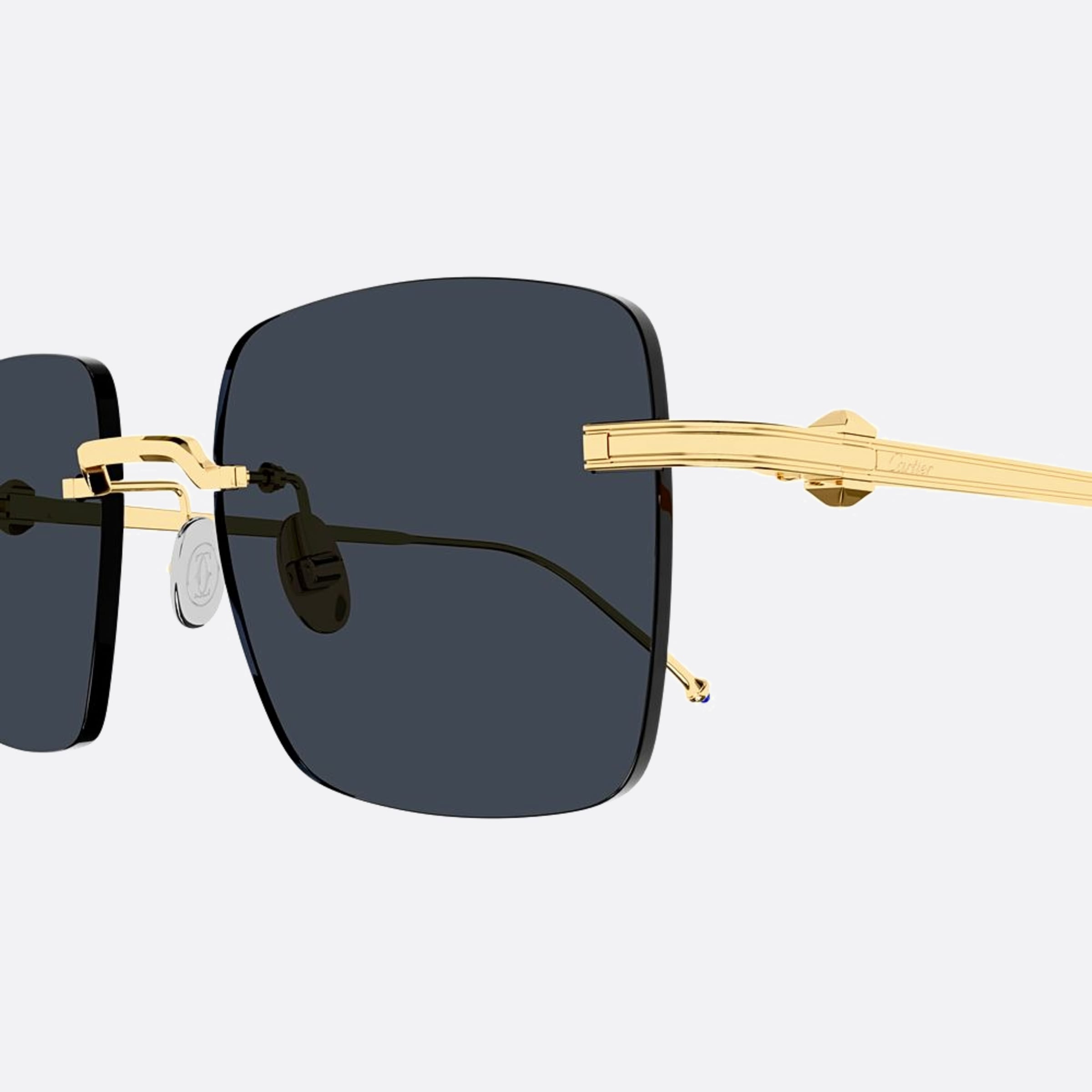 Cartier 52mm Gold Geometric Men Sunglasses - Lifestyle Shot