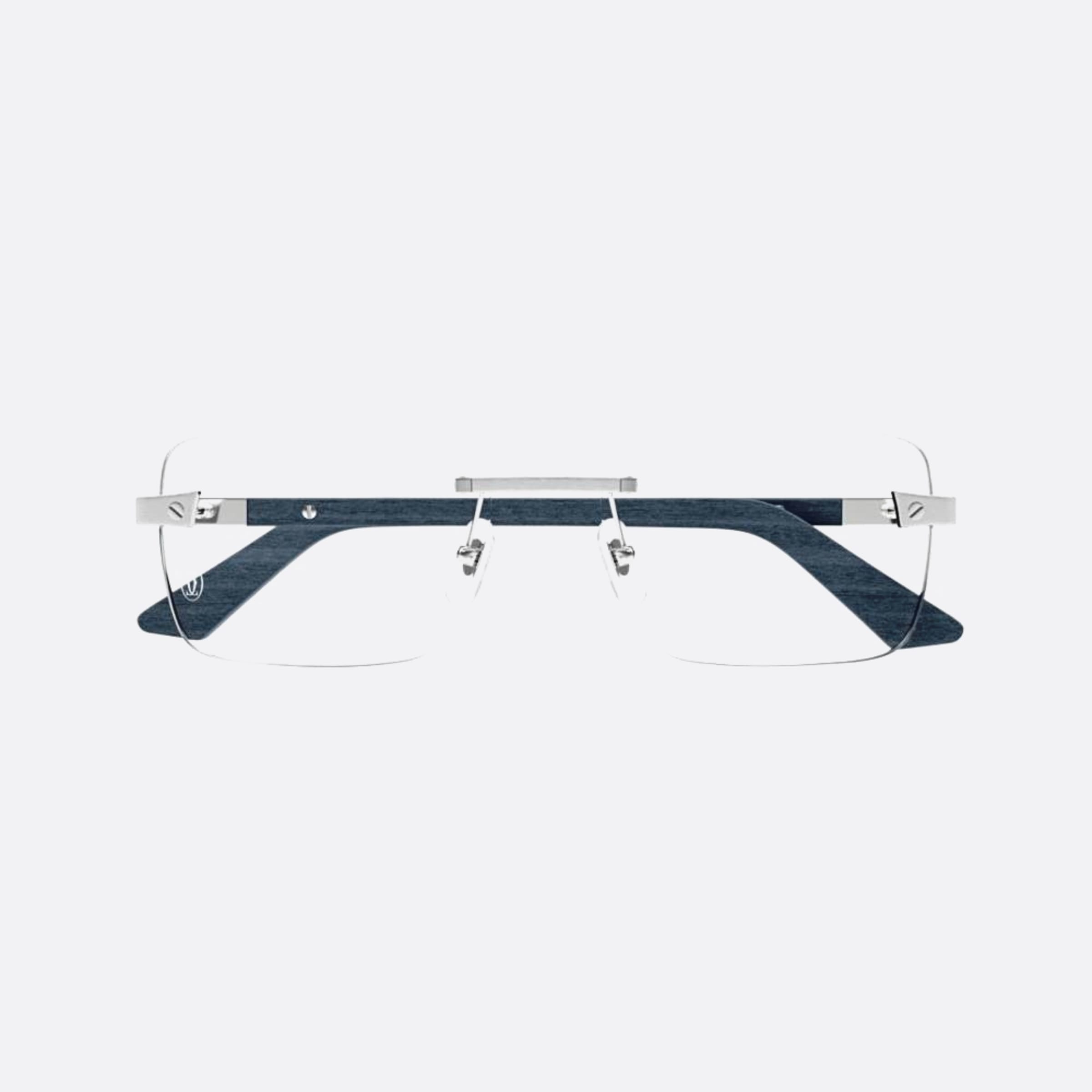 Cartier 57mm Blue Squared Men Eyeglasses - Main View