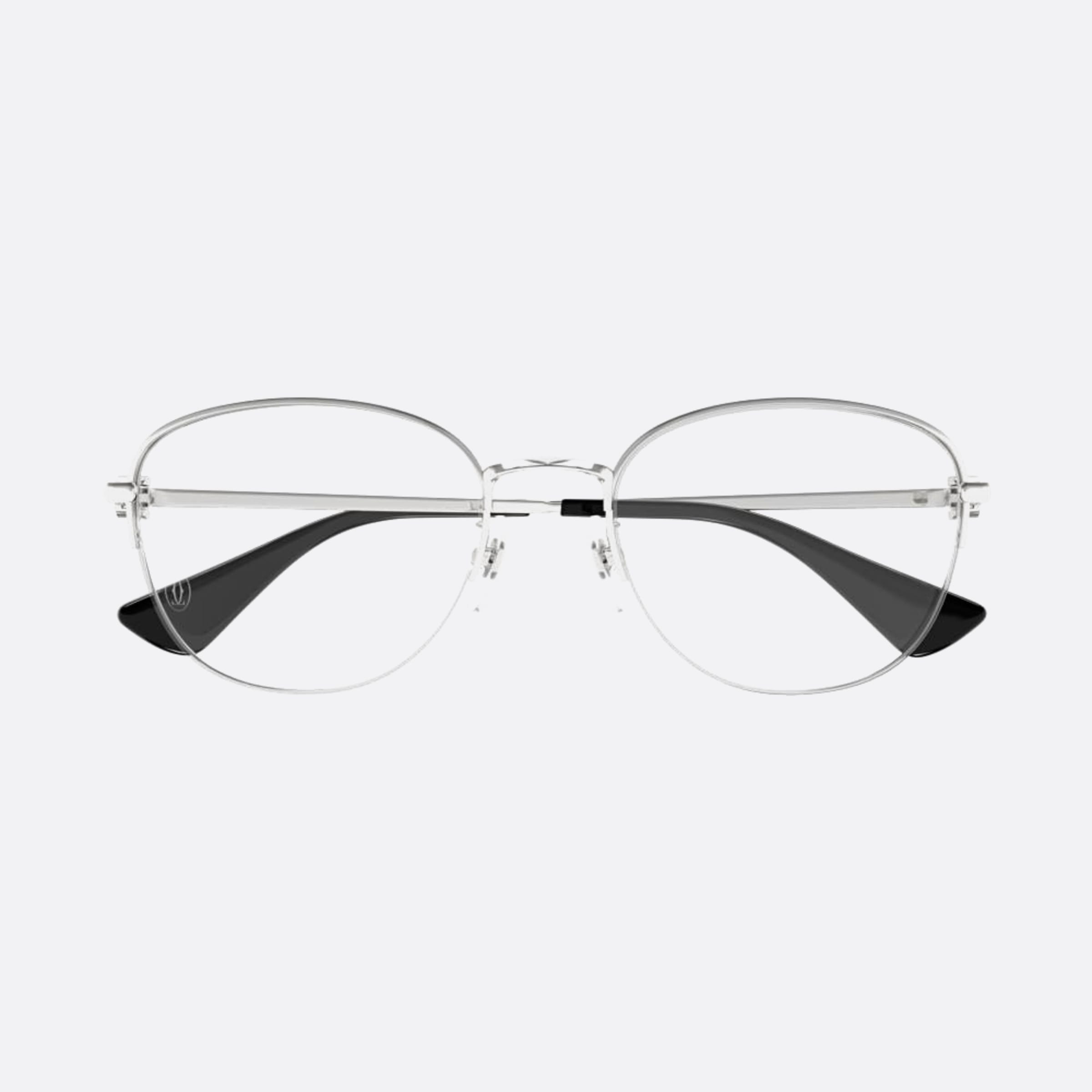 Cartier 53mm Ct0415oa Silver Round Women Eyeglasses - Main View
