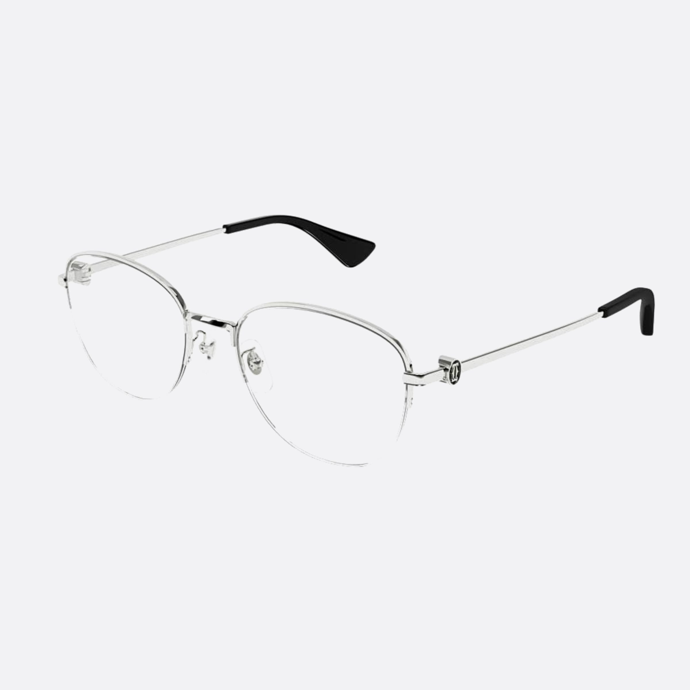 Cartier 53mm Ct0415oa Silver Round Women Eyeglasses - Side View