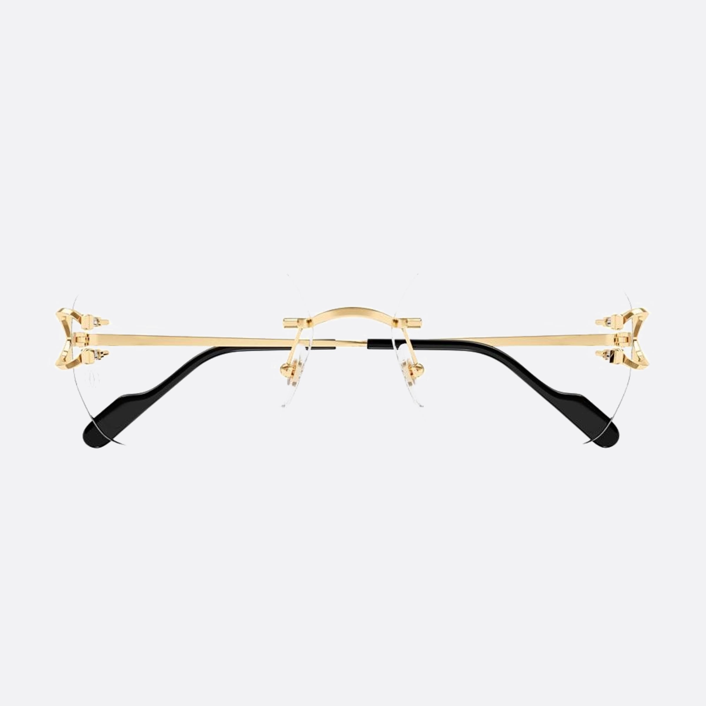 Cartier 57mm Gold Visor Unisex Eyeglasses - Detail View