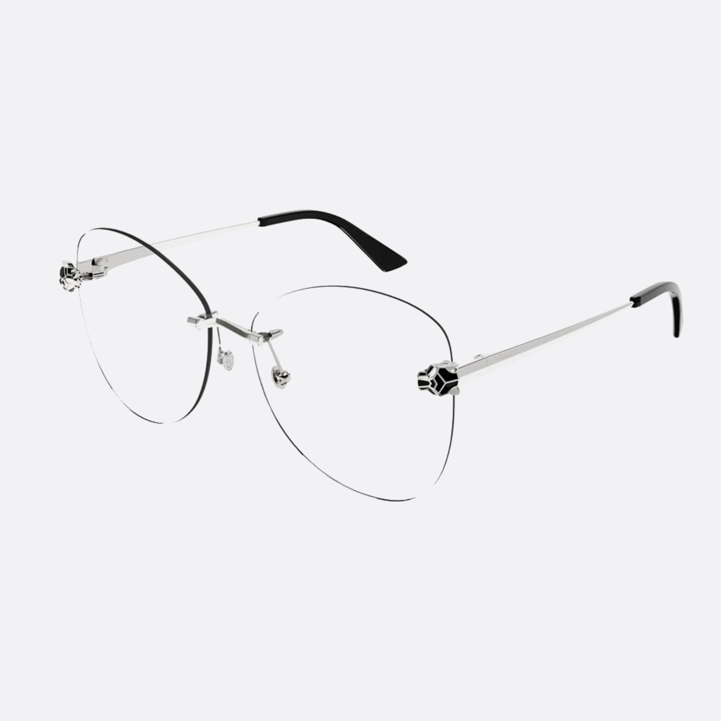 Cartier 58mm Silver Butterfly Women Eyeglasses - Side View