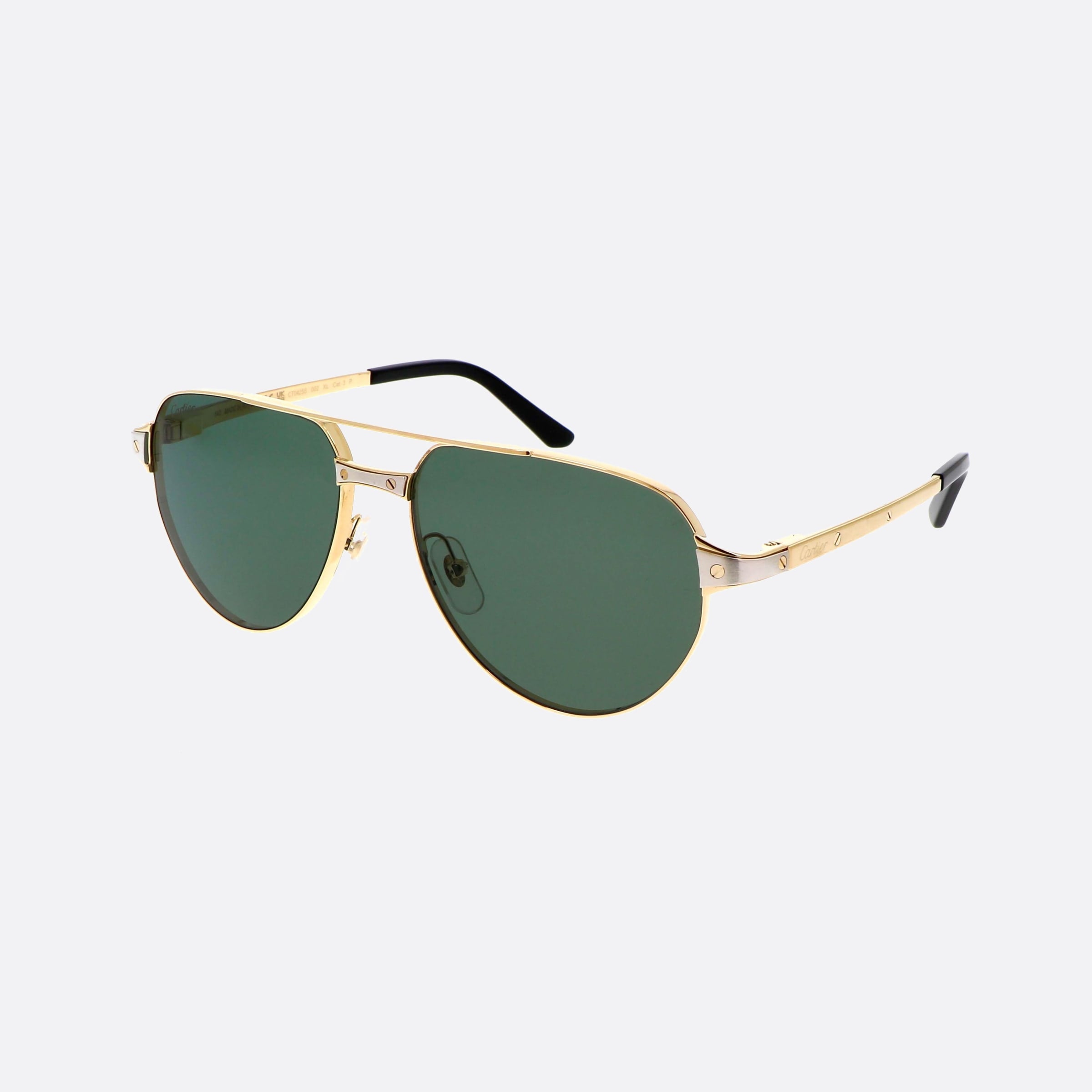 Cartier 59mm Gold Pilot Polarized Men Sunglasses - Main View