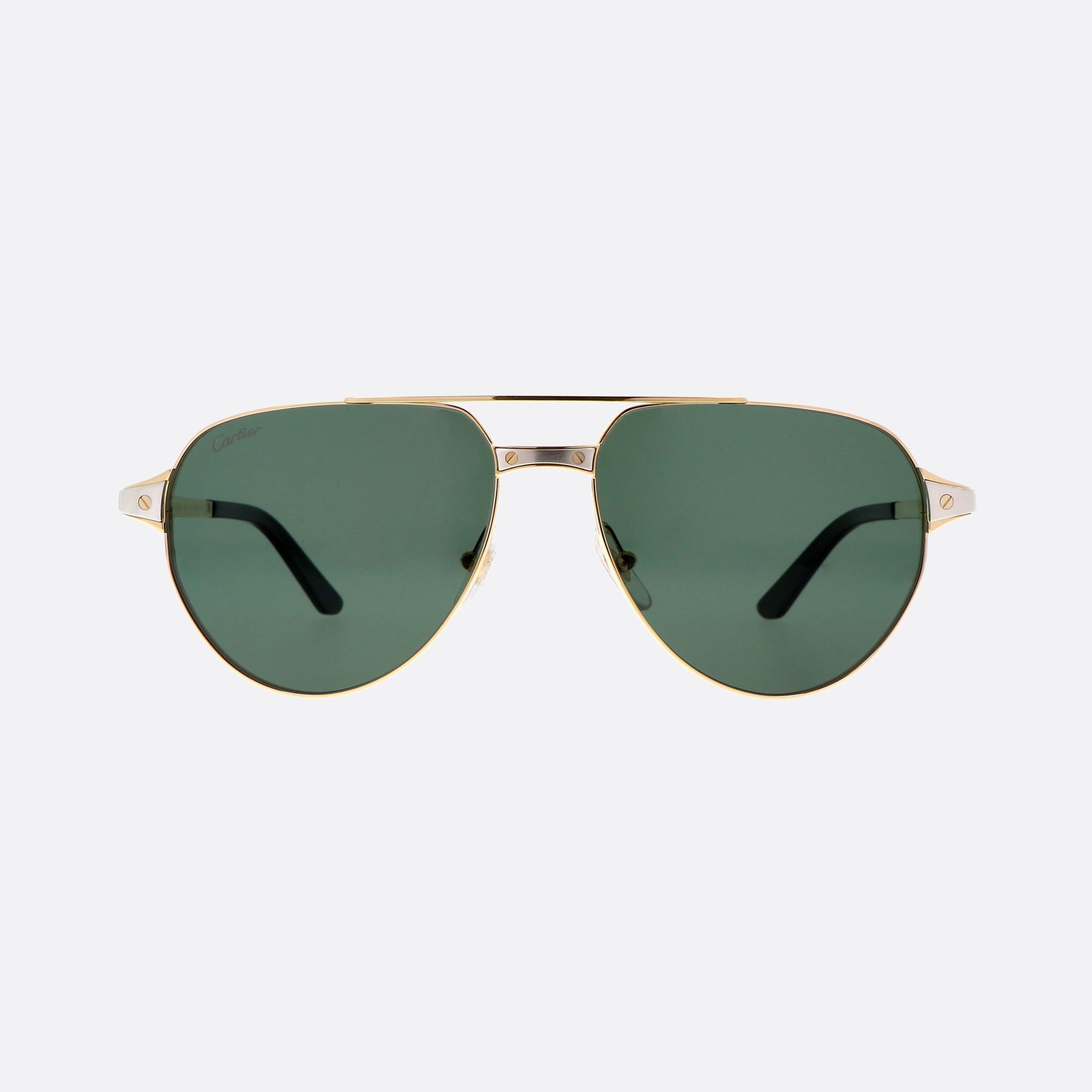 Cartier 59mm Gold Pilot Polarized Men Sunglasses - Side View