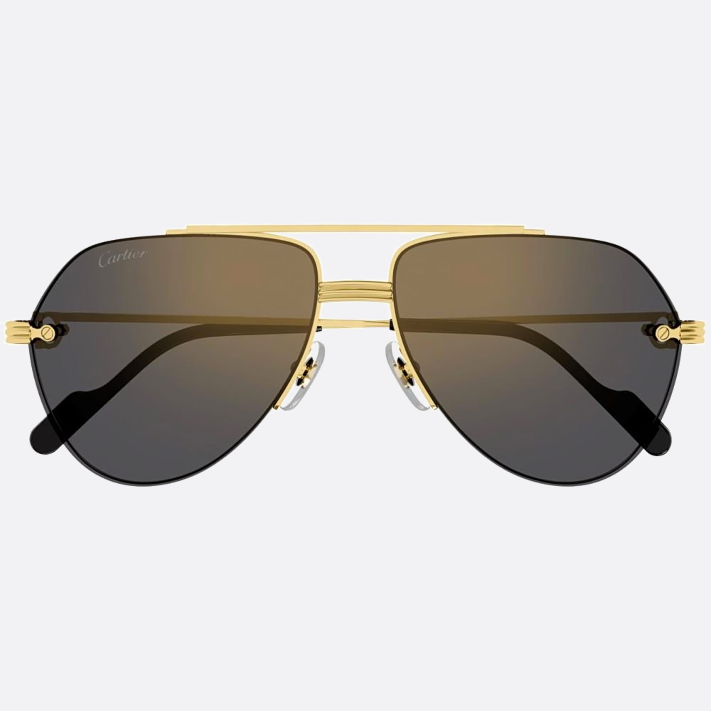 Cartier 58mm Gold Pilot Men Sunglasses - Main View
