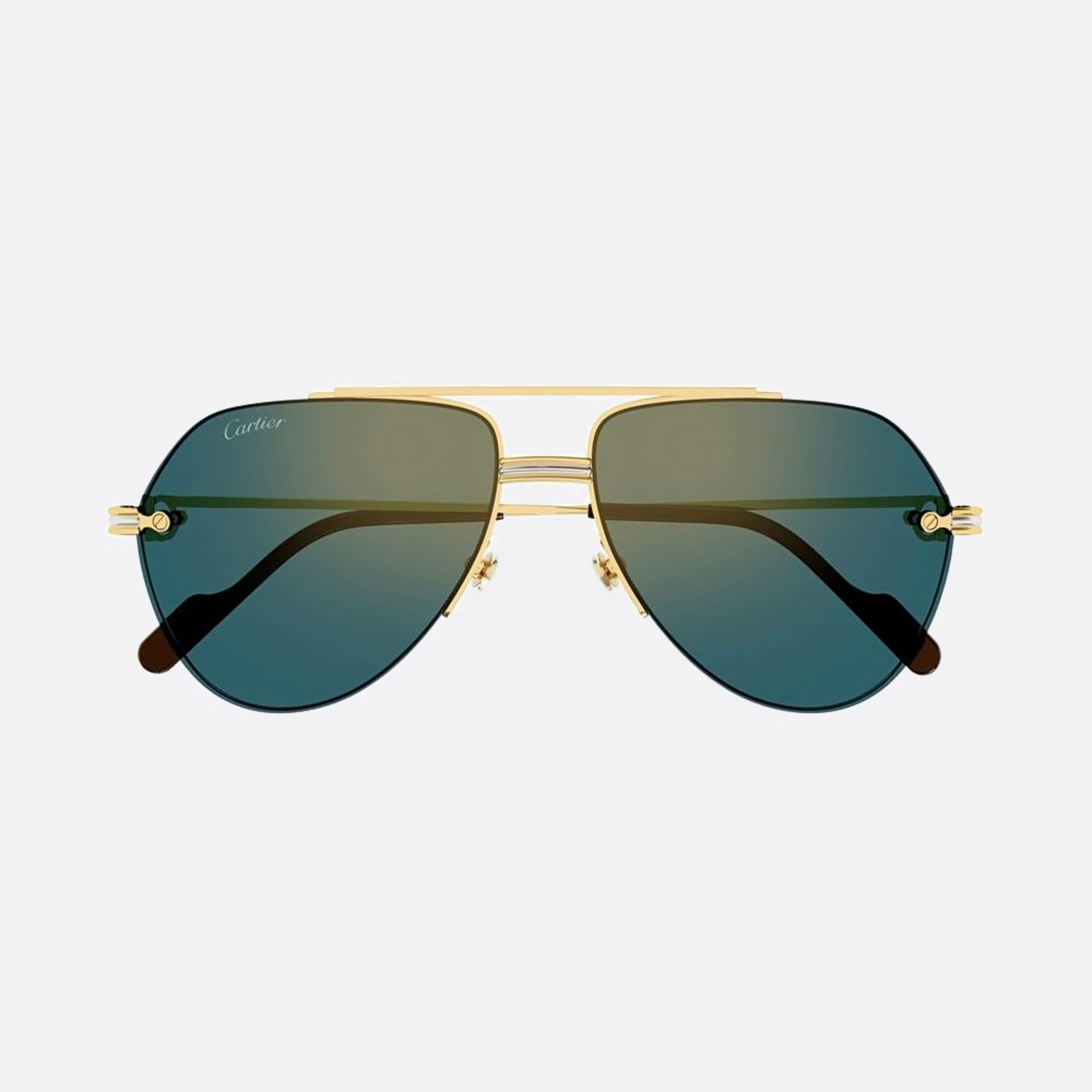 Cartier 58mm Gold Pilot Men Sunglasses - Main View