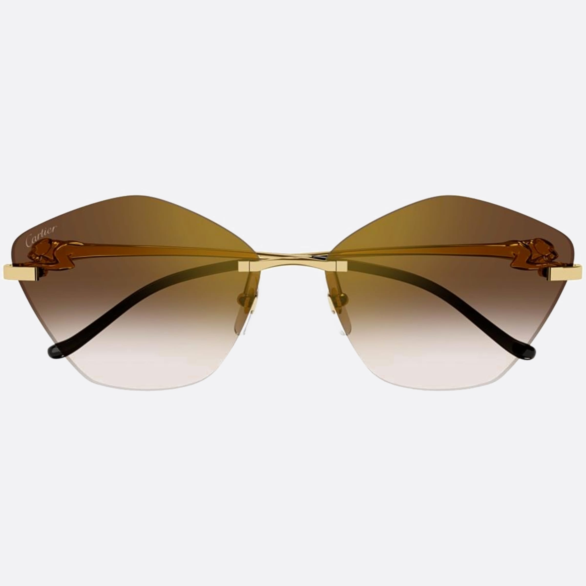 Cartier 61mm Gold Geometric Women Sunglasses - Main View