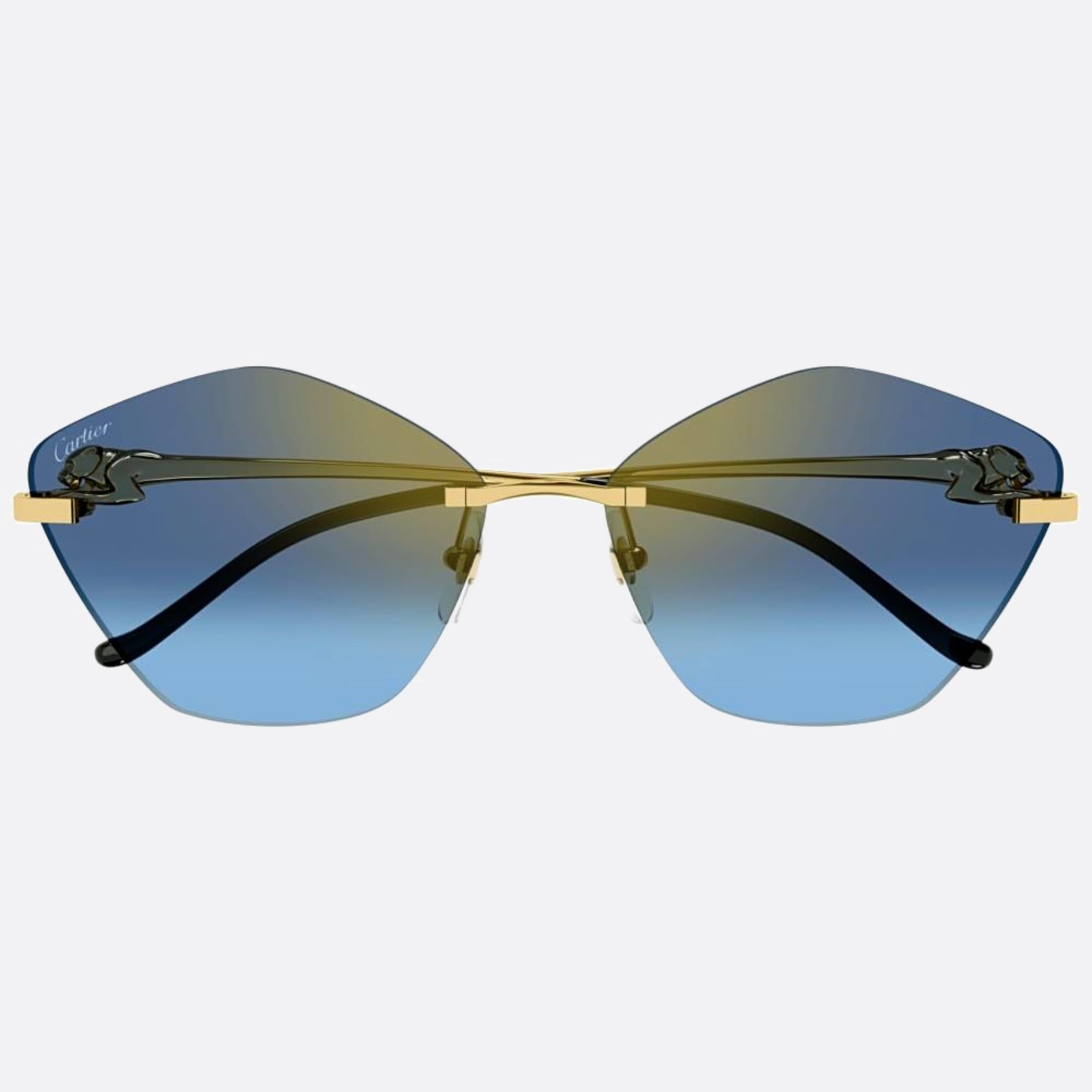 Cartier 61mm Gold Geometric Women Sunglasses - Main View