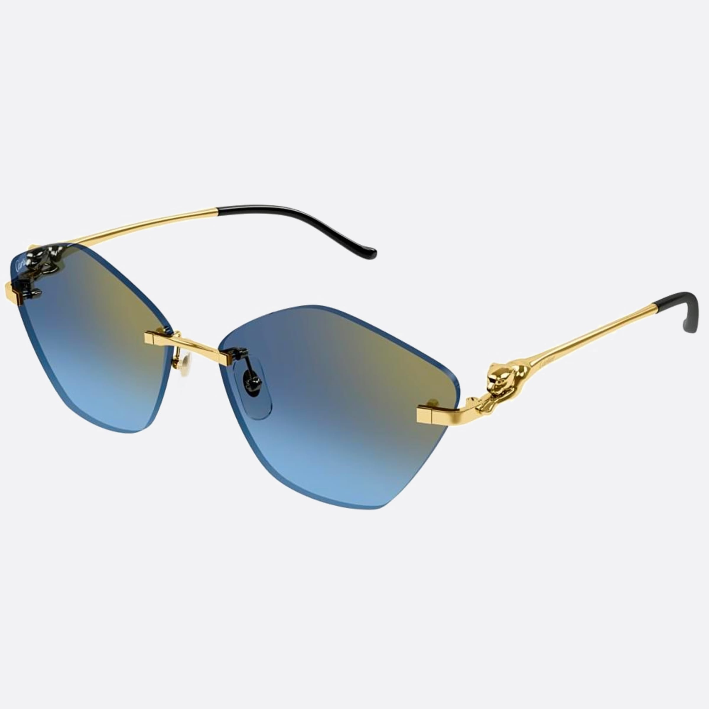 Cartier 61mm Gold Geometric Women Sunglasses - Side View