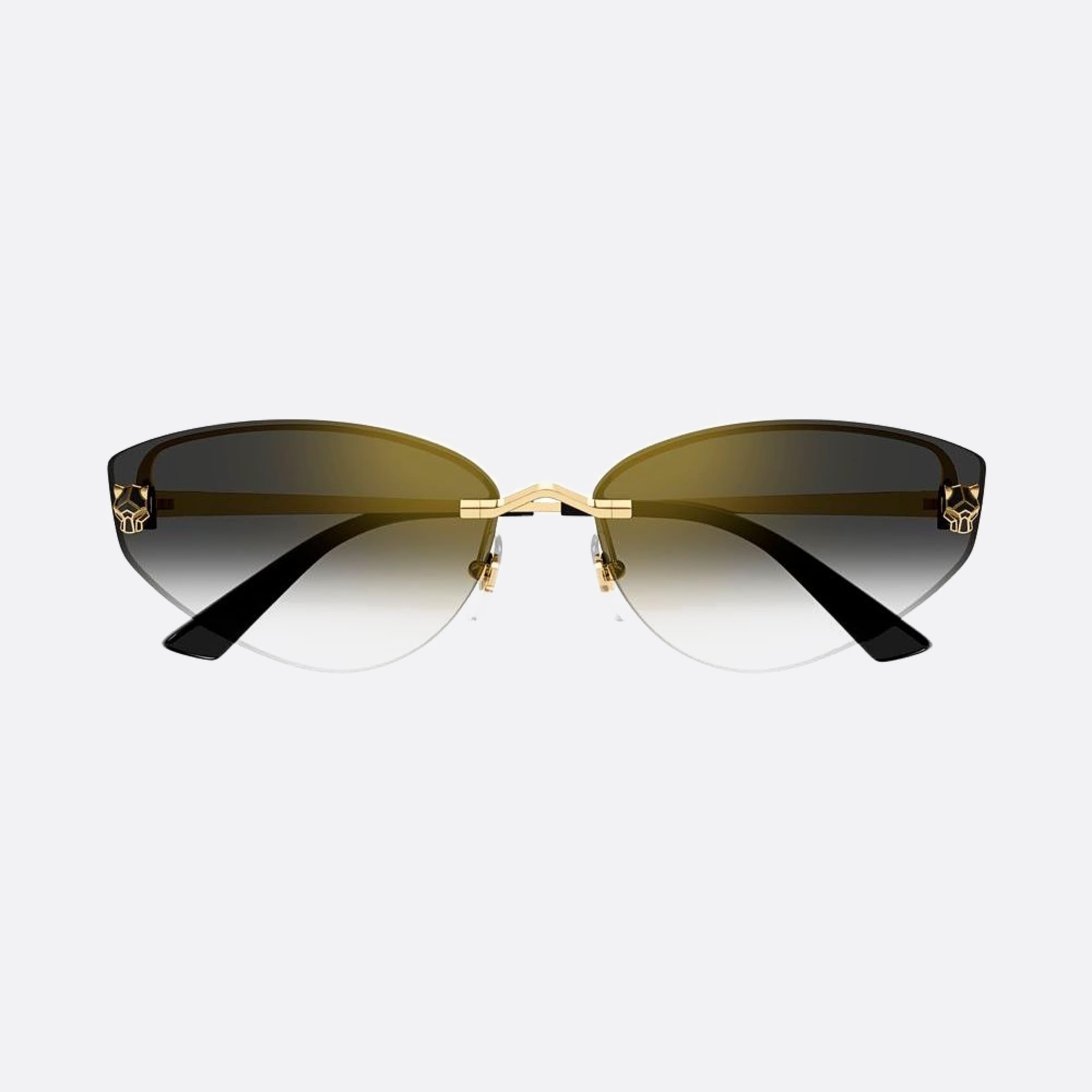 Cartier 65mm Bgs Gold Cat Eye Women Sunglasses - Main View