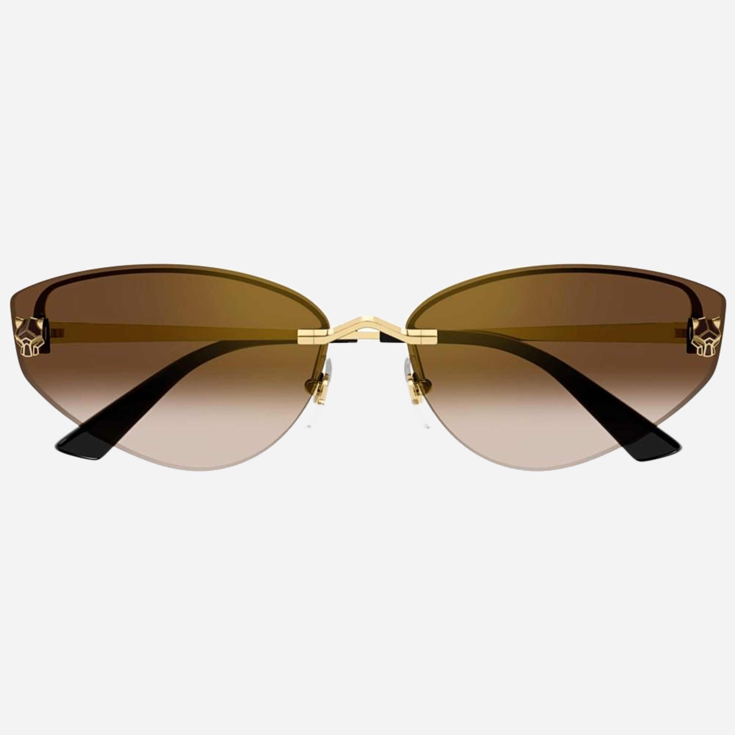 Cartier 65mm Gold Cat Eye Women Sunglasses - Main View